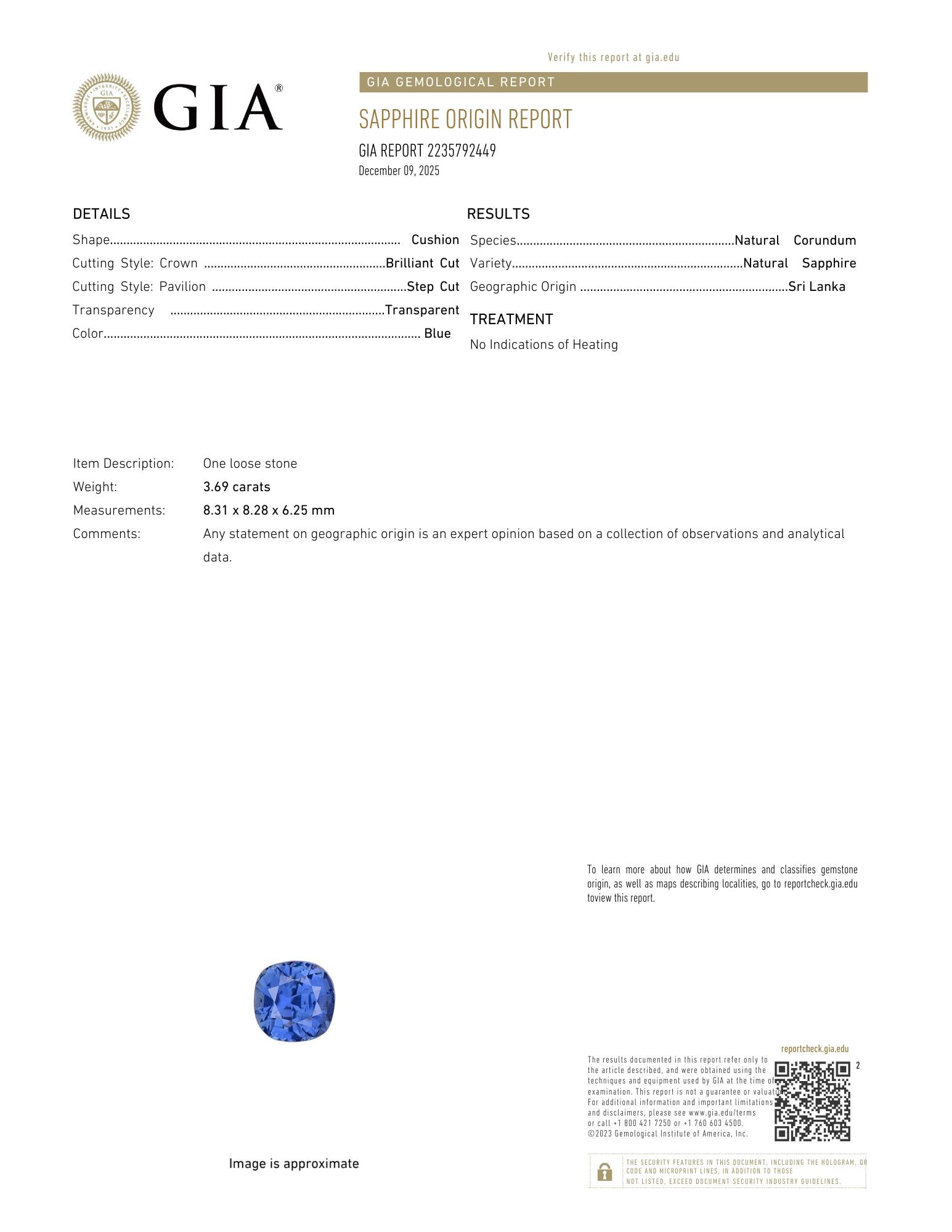 Edwardian 5.13 CTW No Heat Ceylon Sapphire Diamond 14K Antique Halo Ring GIA