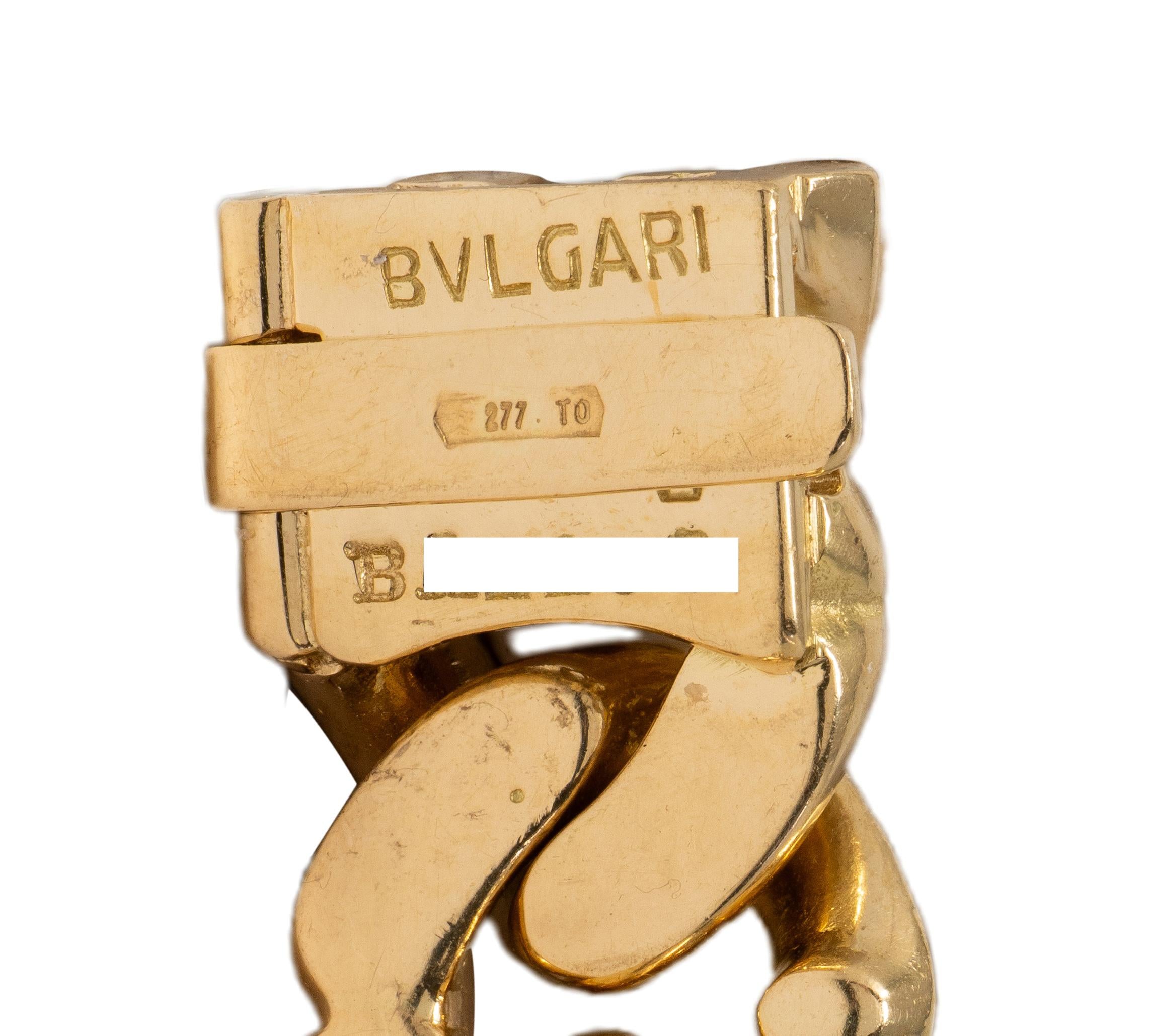 Bulgari 1970's 18 Karat Yellow Gold Vintage Chestnut Unisex Link Bracelet