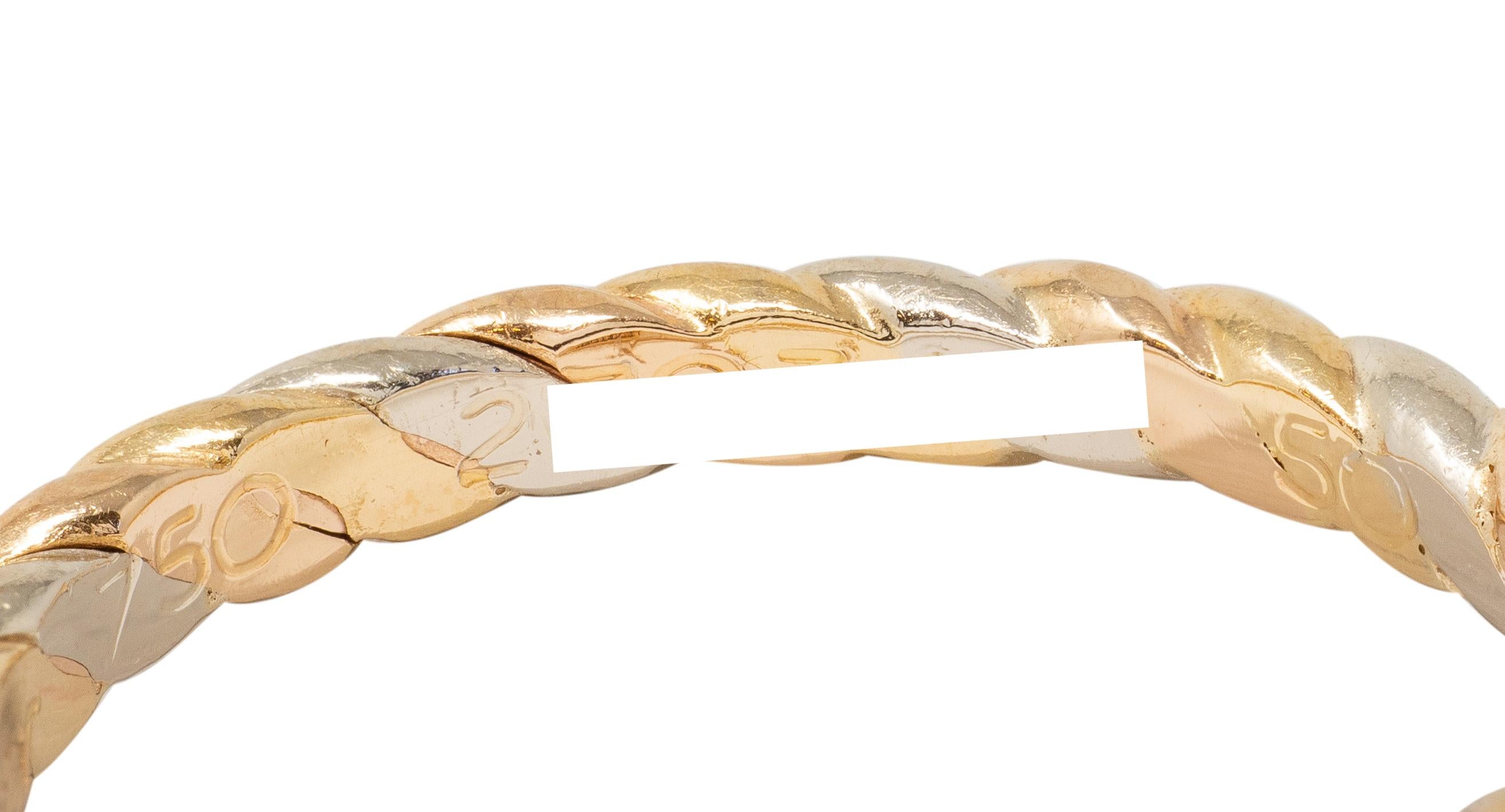 Cartier 1990's Sapphire Diamond 18 Karat Two-Tone Gold Vintage Three Stone Ring