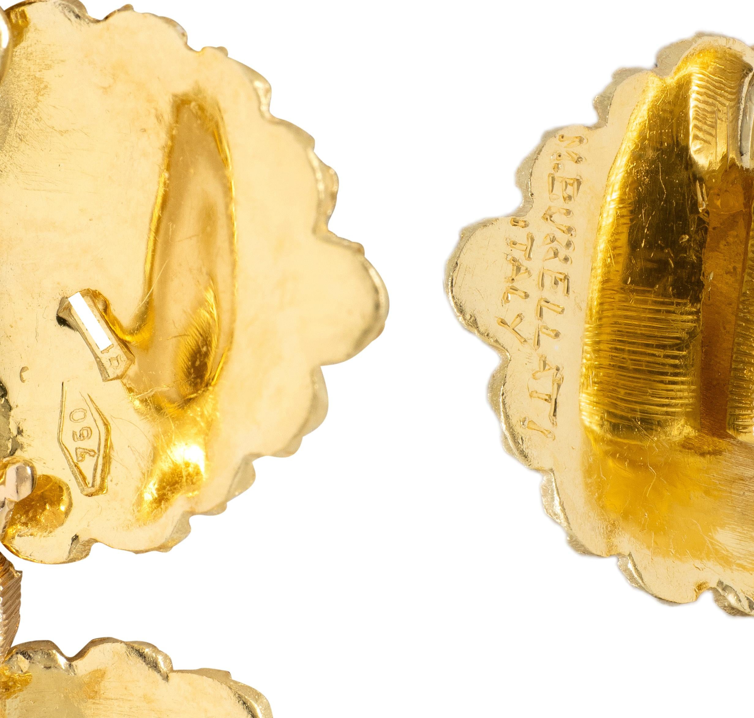 Mario Buccellati 1970's 18K Gold Vintage Mulberry Leaf & Berry Chain Necklace
