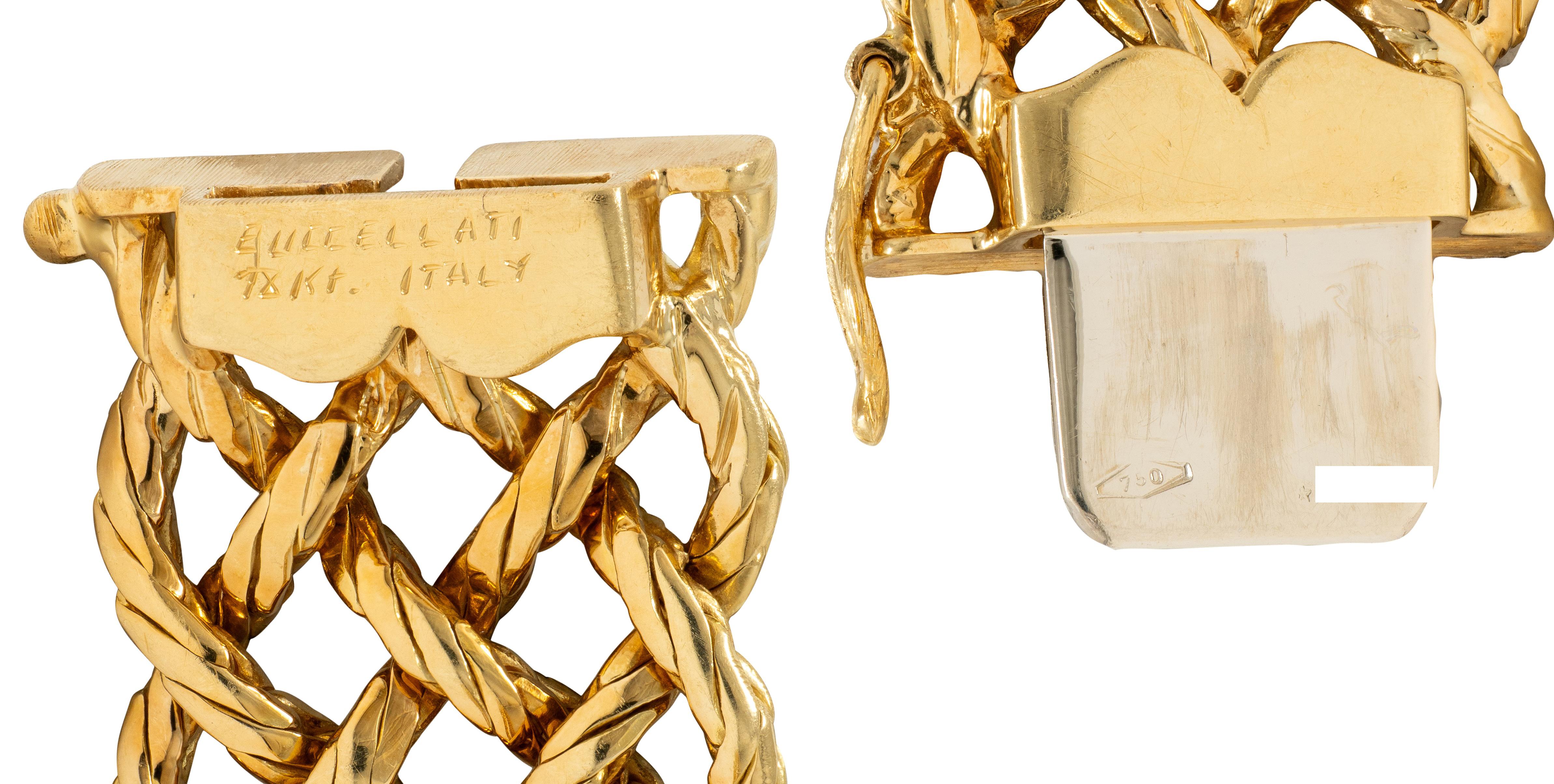 Buccellati 18 Karat Yellow Gold Woven Crepe De Chine Collar Necklace
