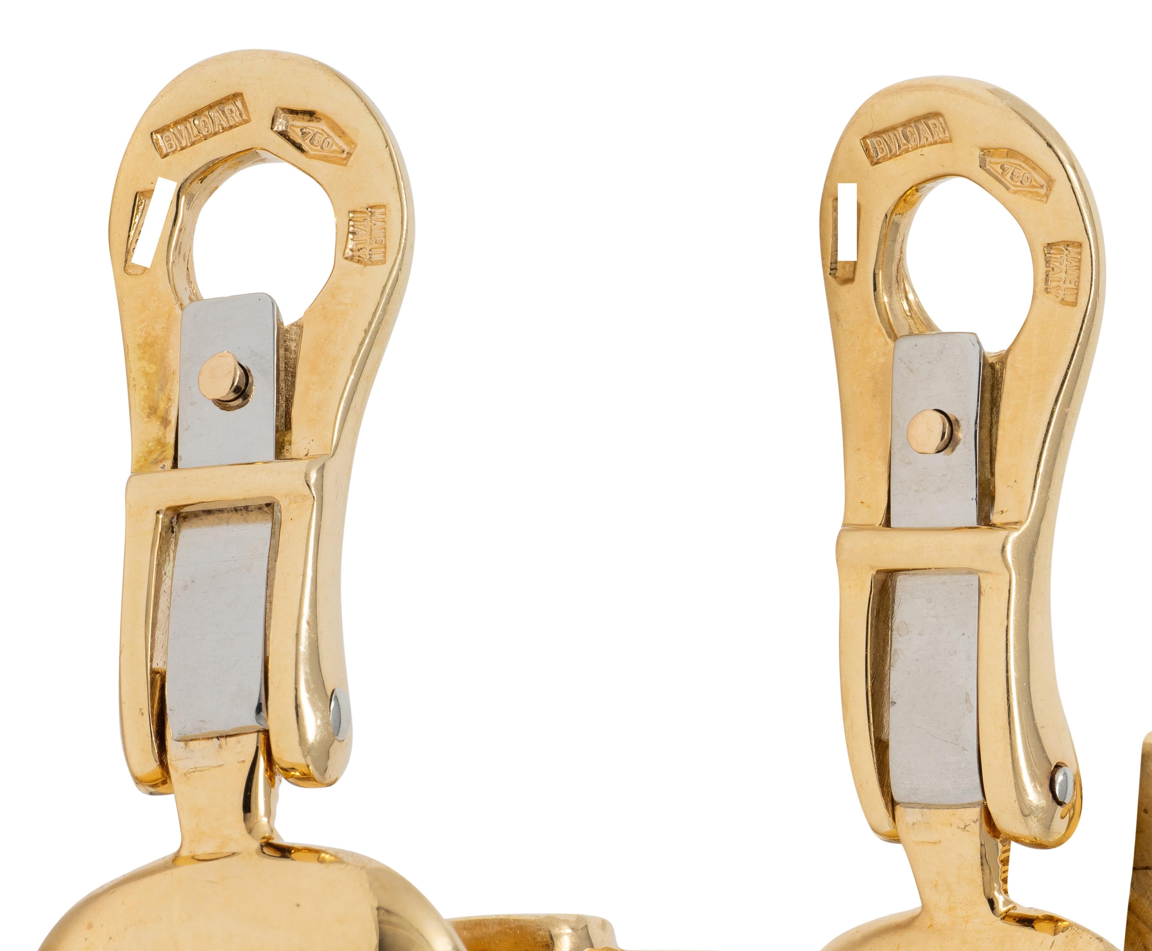 Bulgari 1980's Diamond 18 Karat Yellow Gold Vintage Parentesi Ear-Clip Earrings