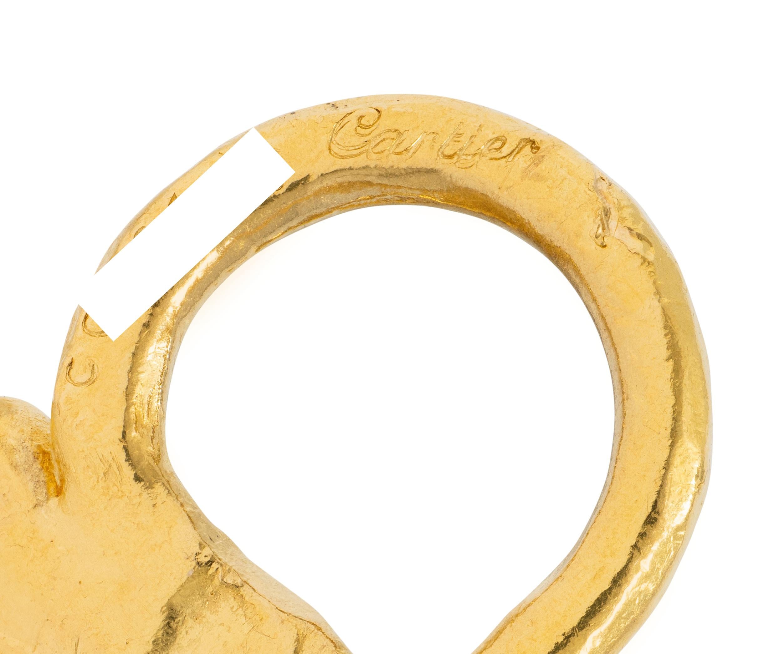 Cartier Jean Mahie French 22K Gold Vintage Erotic Brutalist Acrobat Necklace