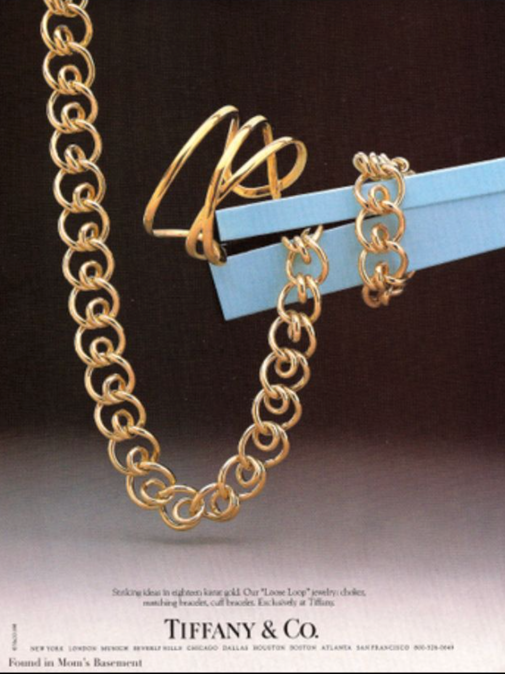 Tiffany & Co. 1980's 14 Karat Yellow Gold Vintage Loose Loop Link Bracelet