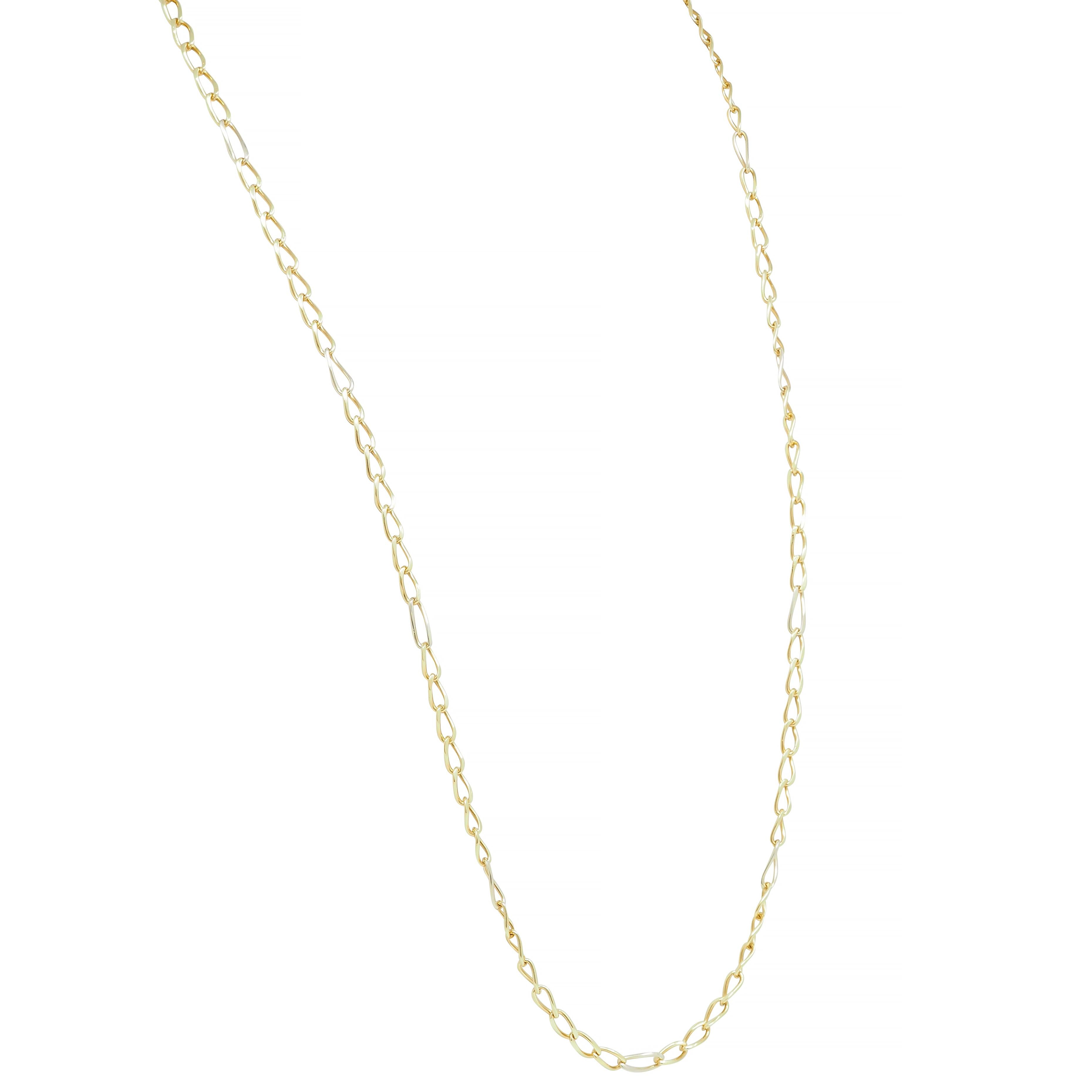 Bulgari 18K Two-Tone Yellow White Gold Vintage Unisex Oval Link Chain Necklace
