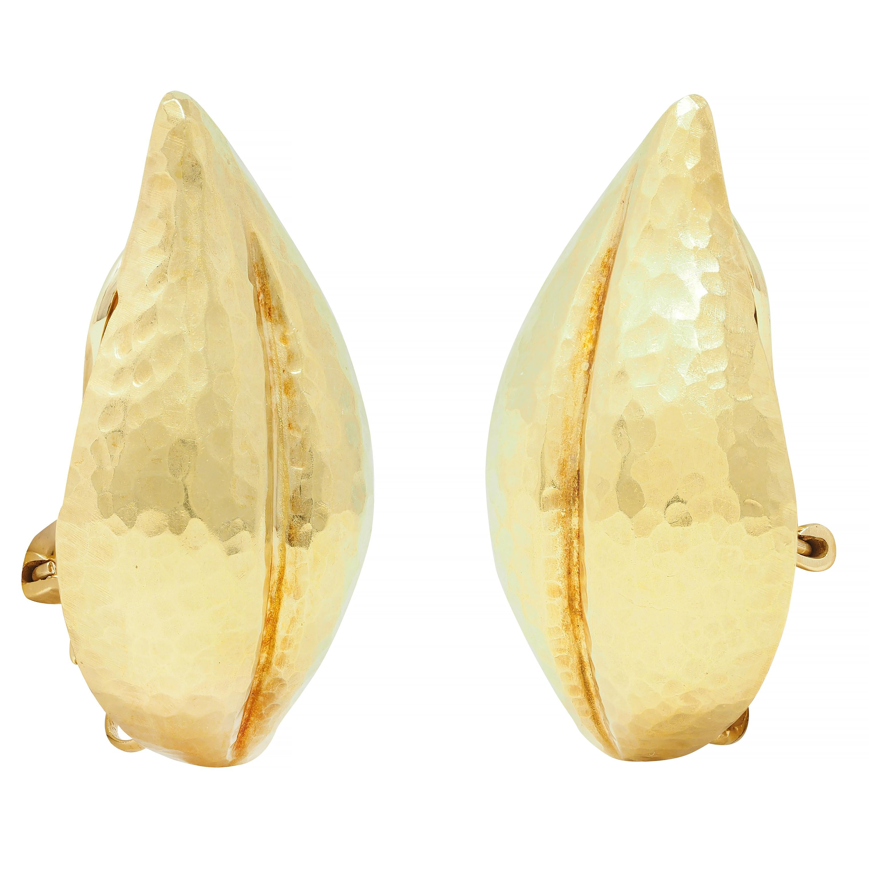 Paloma Picasso Tiffany & Co. 1989 18K Hammered Leaf Vintage Ear-Clip Earring