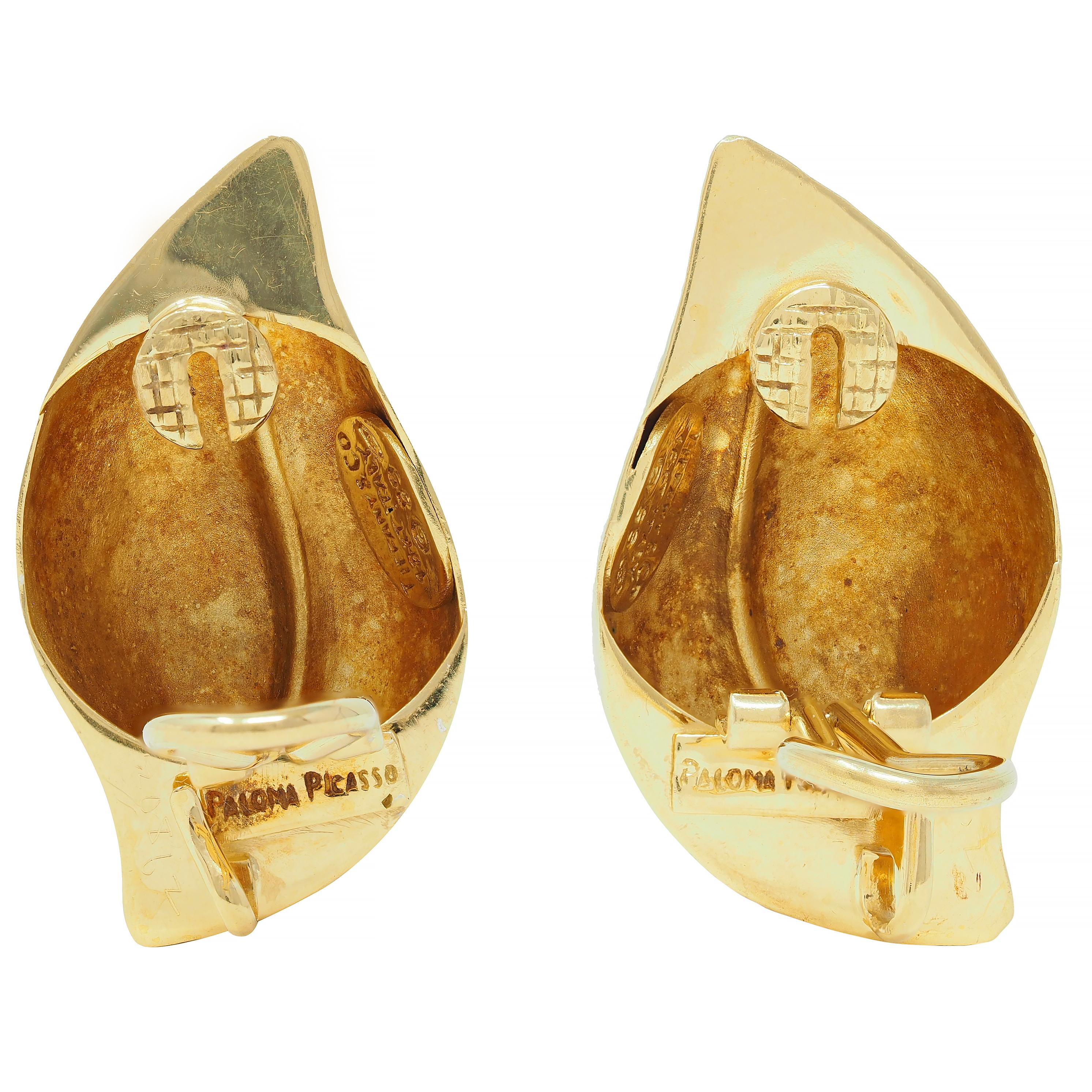 Paloma Picasso Tiffany & Co. 1989 18K Hammered Leaf Vintage Ear-Clip Earring