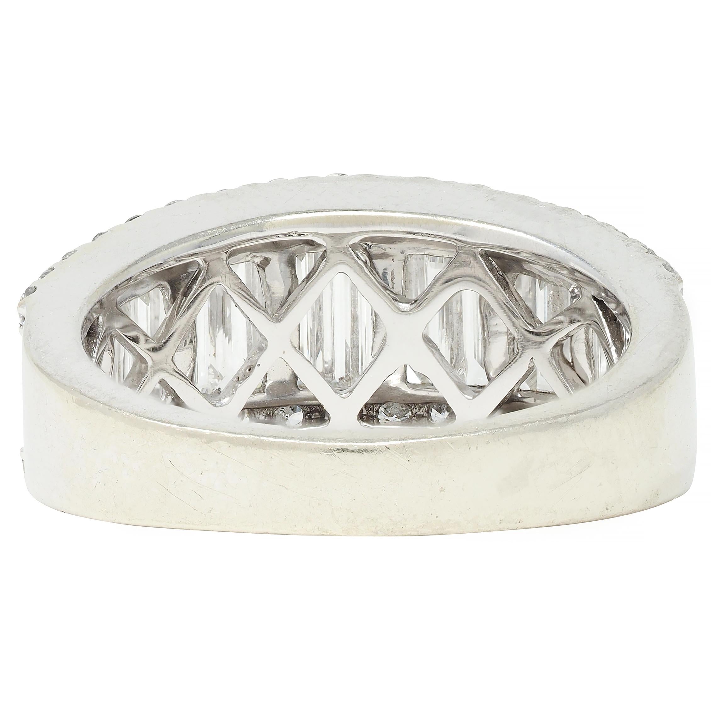 2000's 1.59 CTW Baguette Cut Diamond 14 Karat White Gold Channel Band Ring