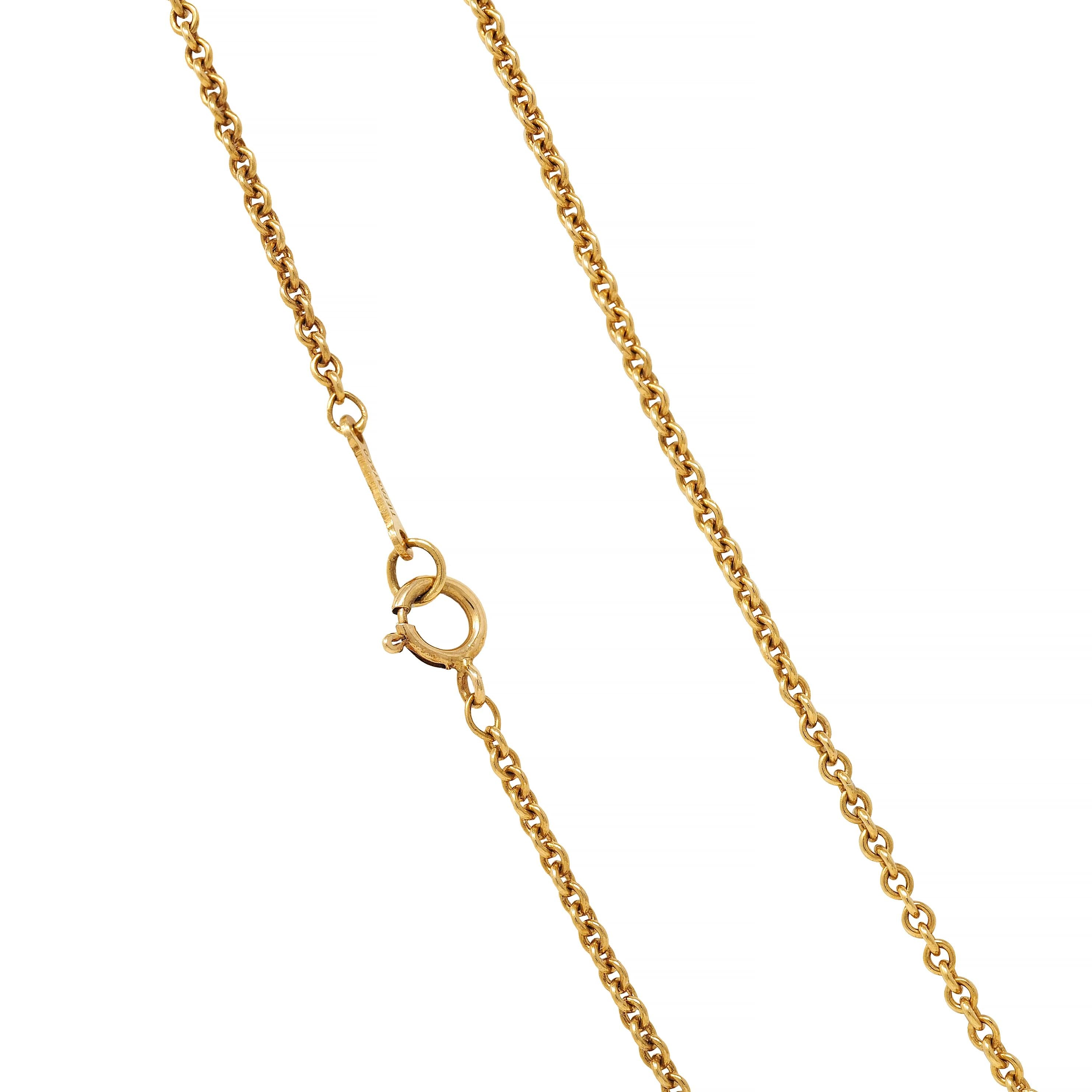 Tiffany & Co. Paloma Picasso Sun Moon 18KT Yellow Gold Vintage Pendant Necklace