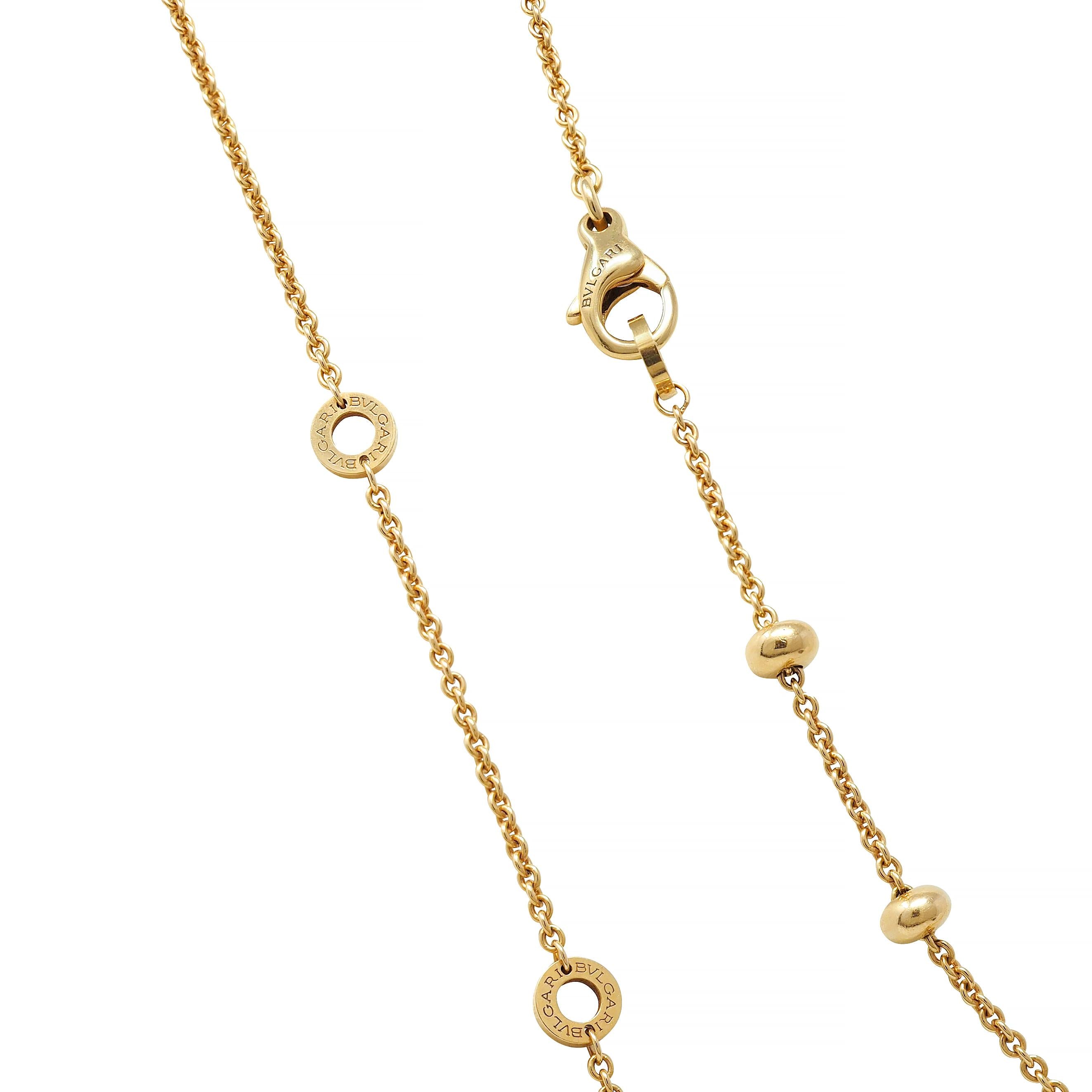 Bulgari 2000's 18 Karat Yellow Gold B.Zero1 Fringe Station Necklace