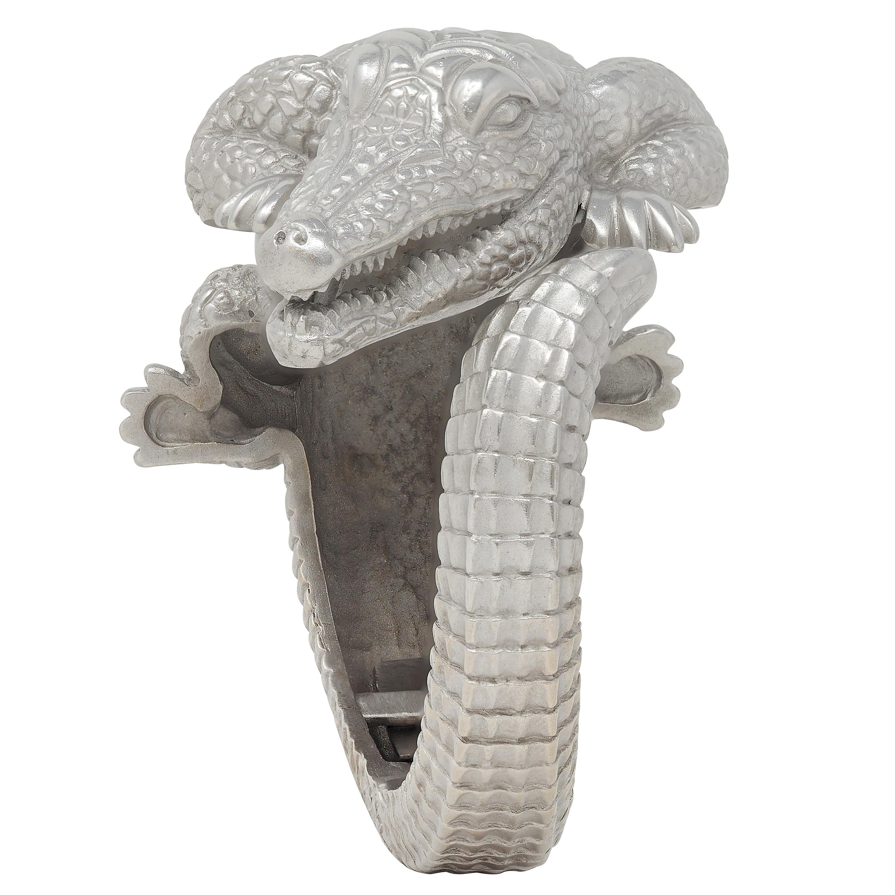 Kieselstein-Cord 1980 18K Gold Alligator Bypass Vintage Animal Cuff Bracelet