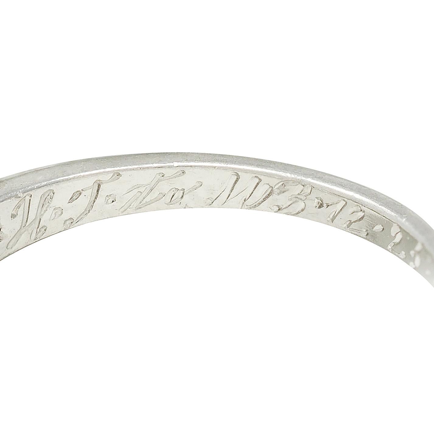 Art Deco 1932 Transitional Diamond Platinum Vintage Stepped Engagement Ring