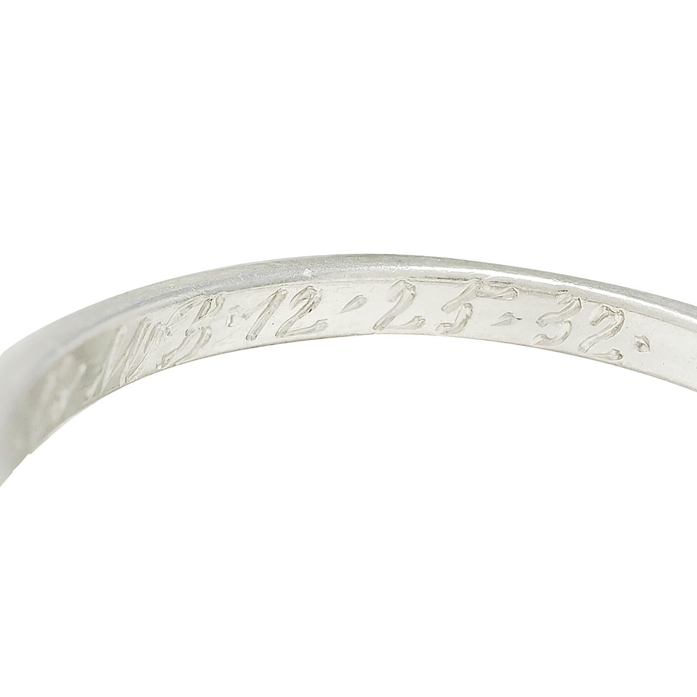 Art Deco 1932 Transitional Diamond Platinum Vintage Stepped Engagement Ring