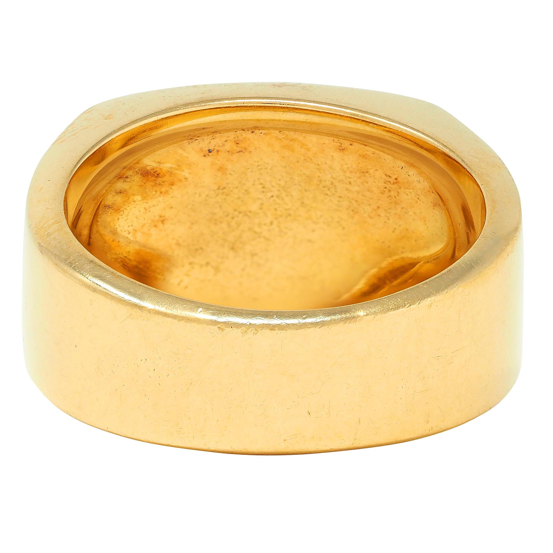 Dunhill 2000's 18 Karat Yellow Gold Heraldic Lion Intaglio Unisex Signet Ring