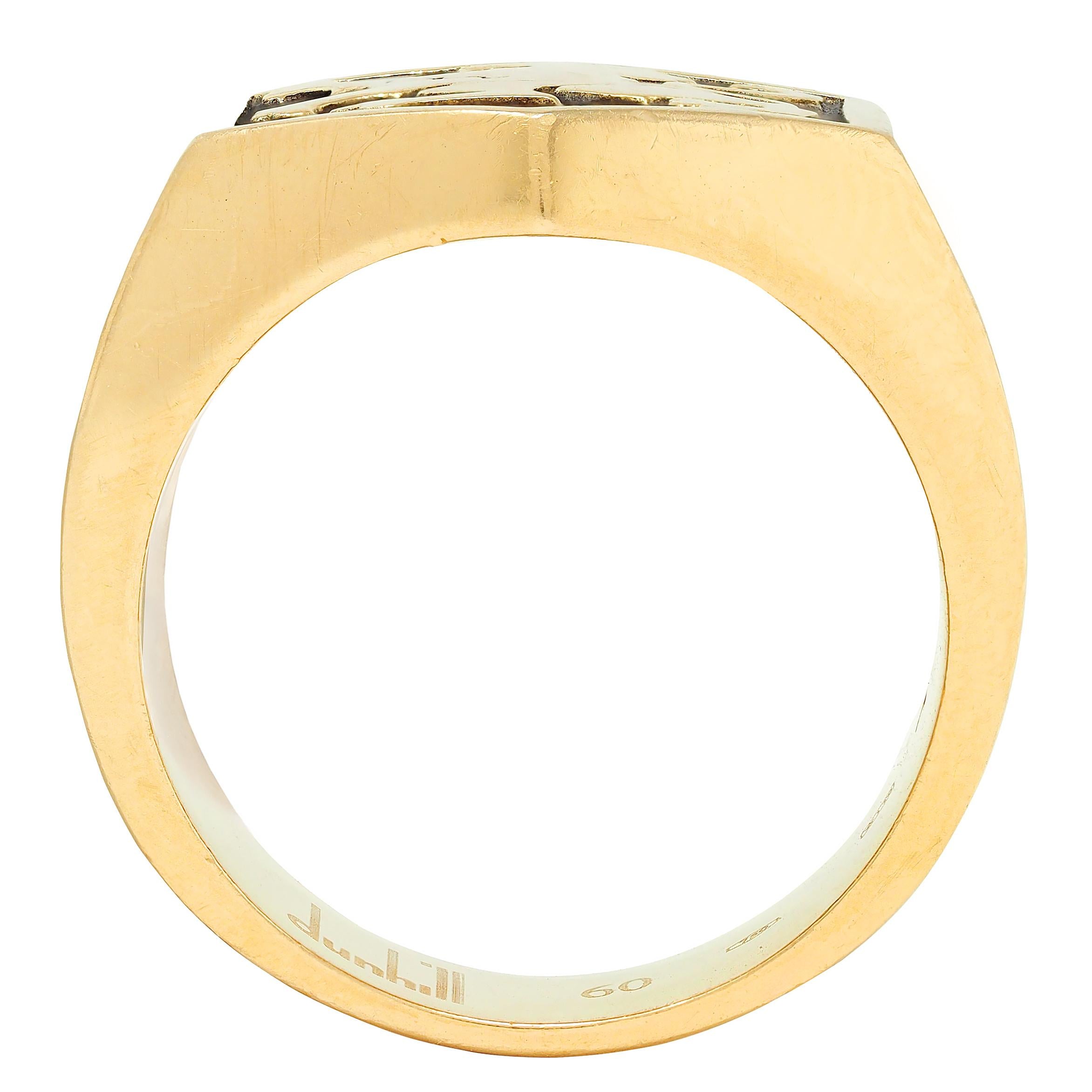 Dunhill 2000's 18 Karat Yellow Gold Heraldic Lion Intaglio Unisex Signet Ring