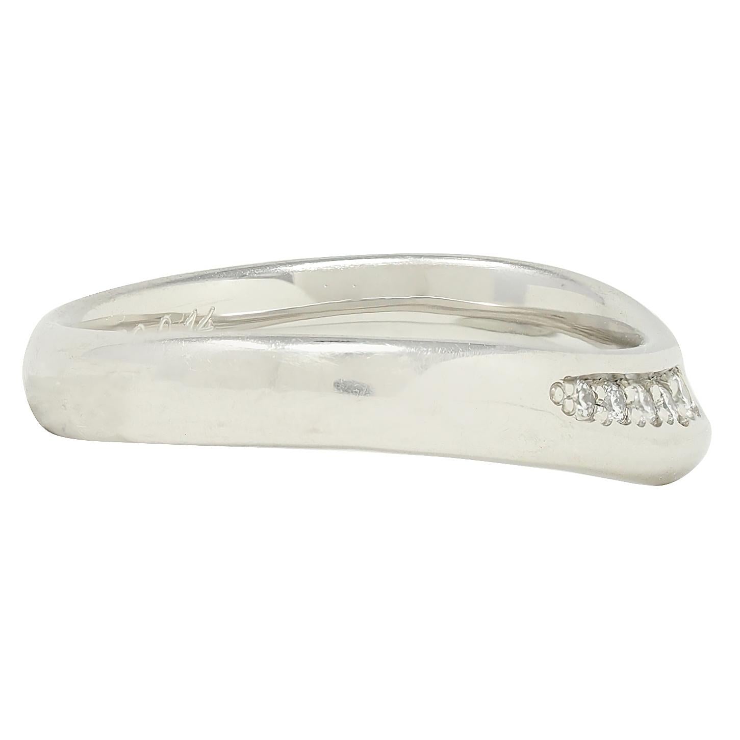Elsa Peretti Tiffany & Co. 2020 Diamond Platinum Contour Open Heart Band Ring
