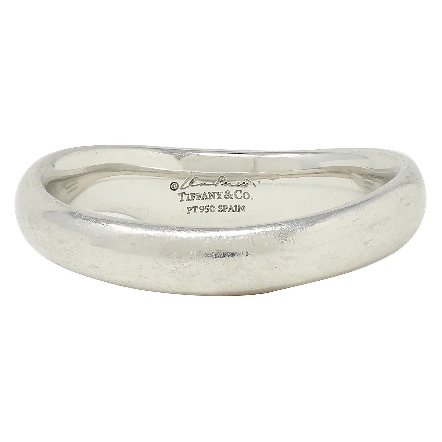 Elsa Peretti Tiffany & Co. 2020 Diamond Platinum Contour Open Heart Band Ring