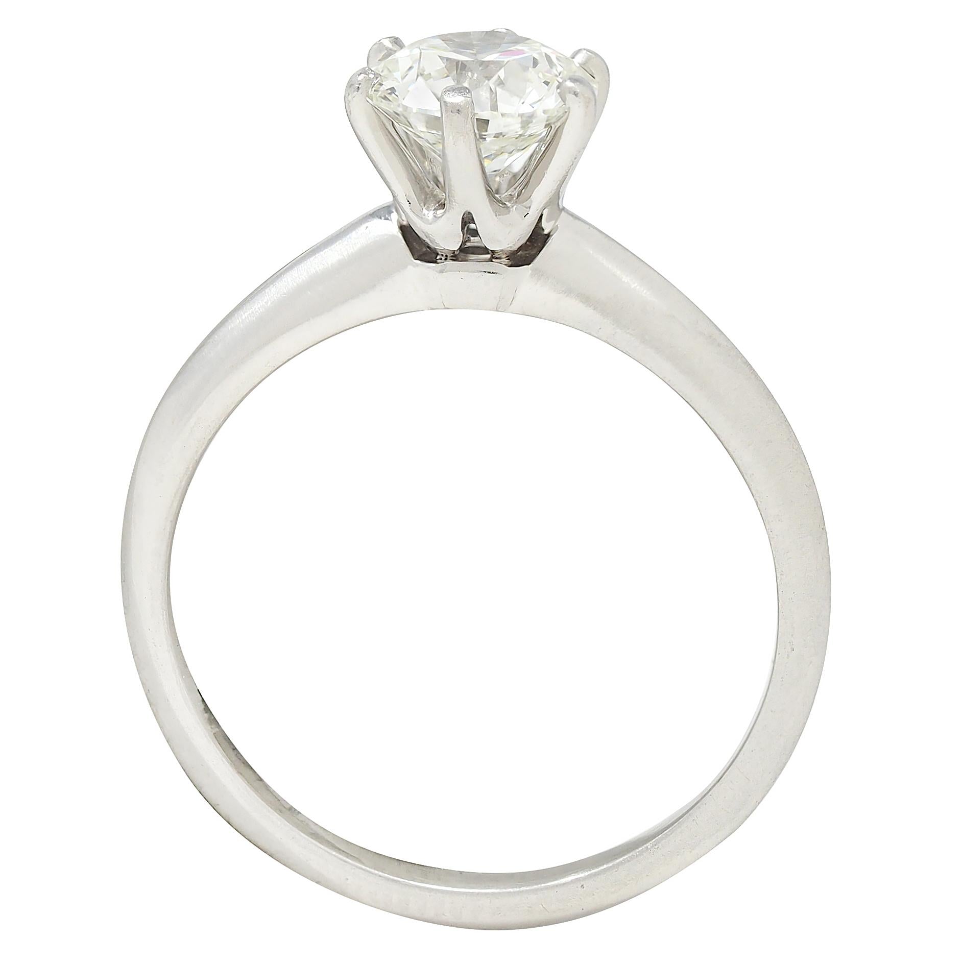 Tiffany & Co. 1.11 Carat Round Diamond Platinum Solitaire Engagement Ring GIA