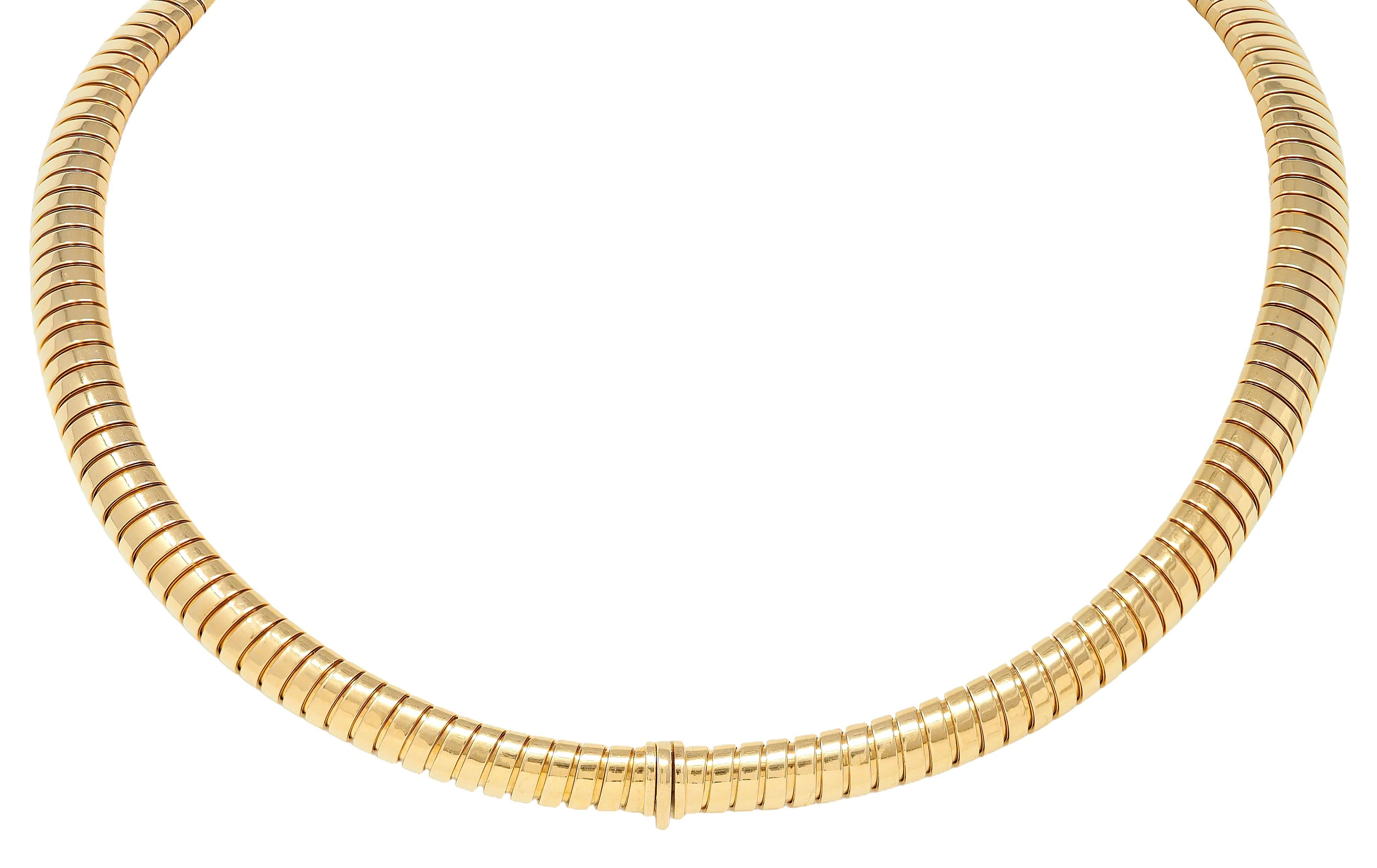 Bulgari 1980's 18K Yellow Gold Vintage Roman Trajan Coin Monete Tubogas Necklace