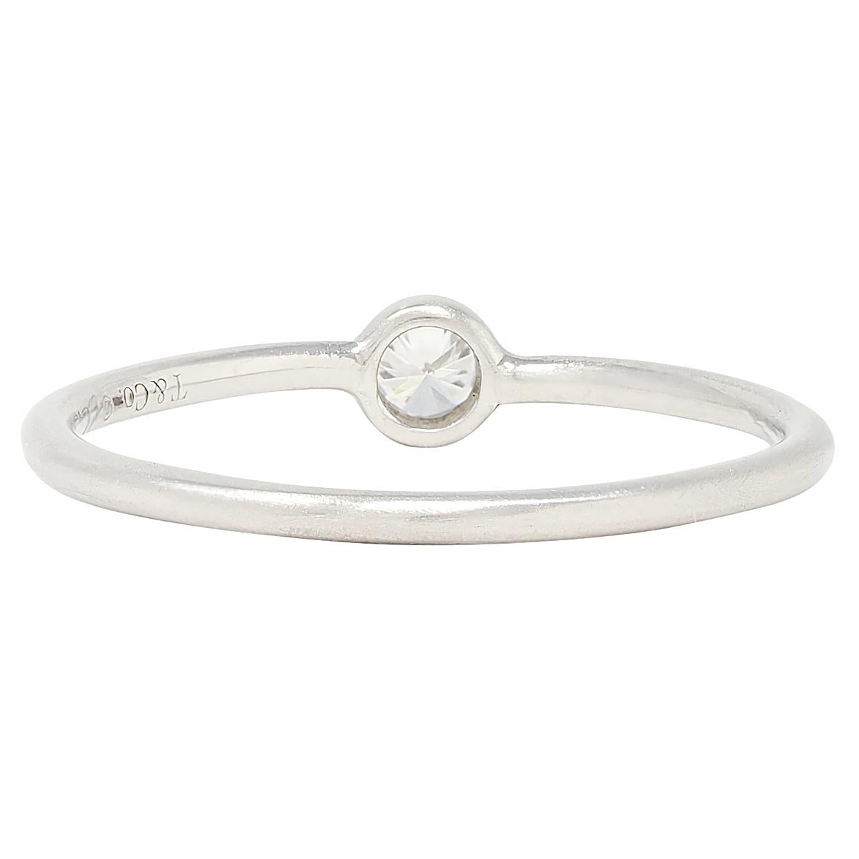 Elsa Peretti Tiffany & Co. Diamond Platinum Bezel Set Solitaire Engagement Ring