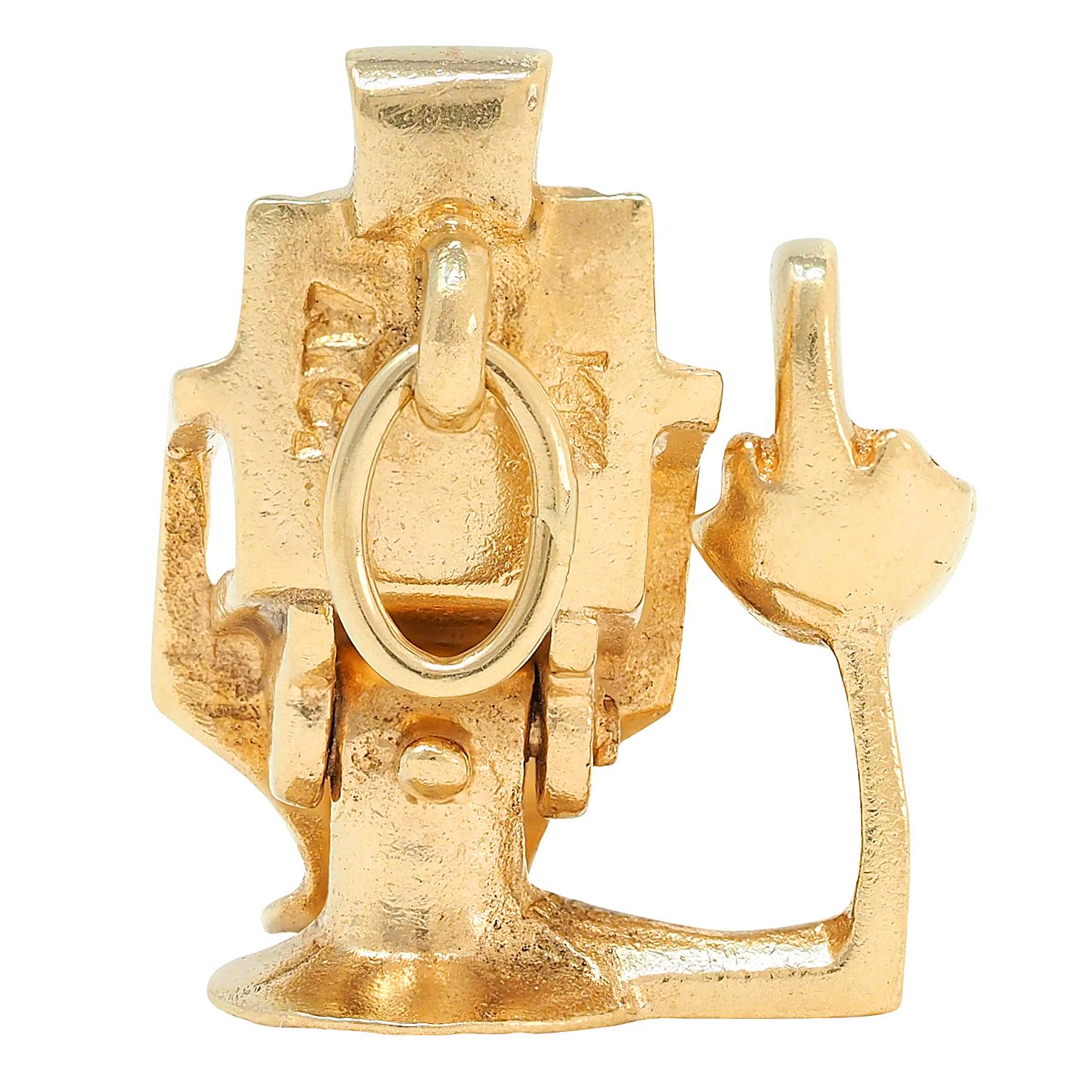 1960's 14 Karat Yellow Gold Vintage Dentist Chair Pendant Charm