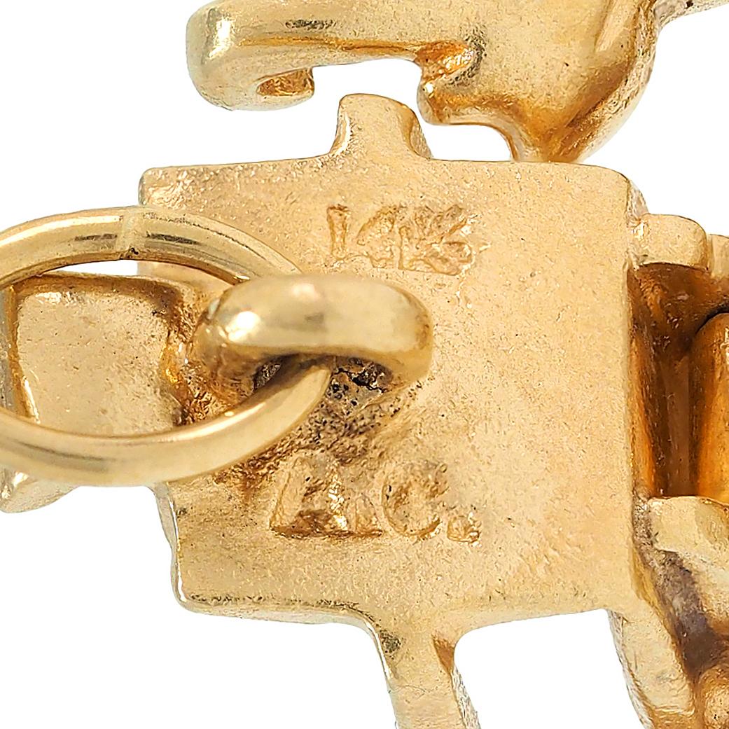 1960's 14 Karat Yellow Gold Vintage Dentist Chair Pendant Charm