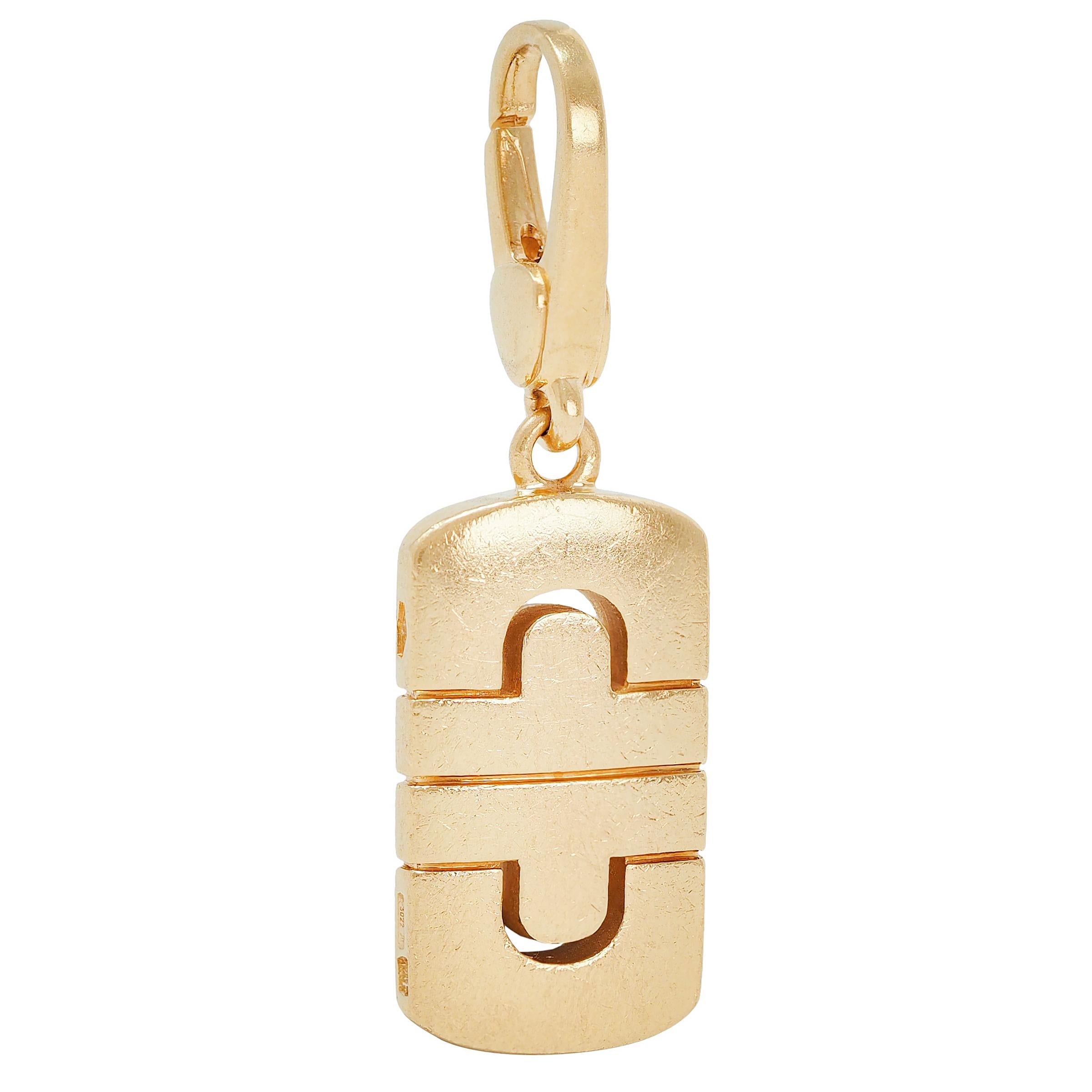 Bulgari 1990's 18 Karat Yellow Gold Vintage Parentesi Pendant Charm