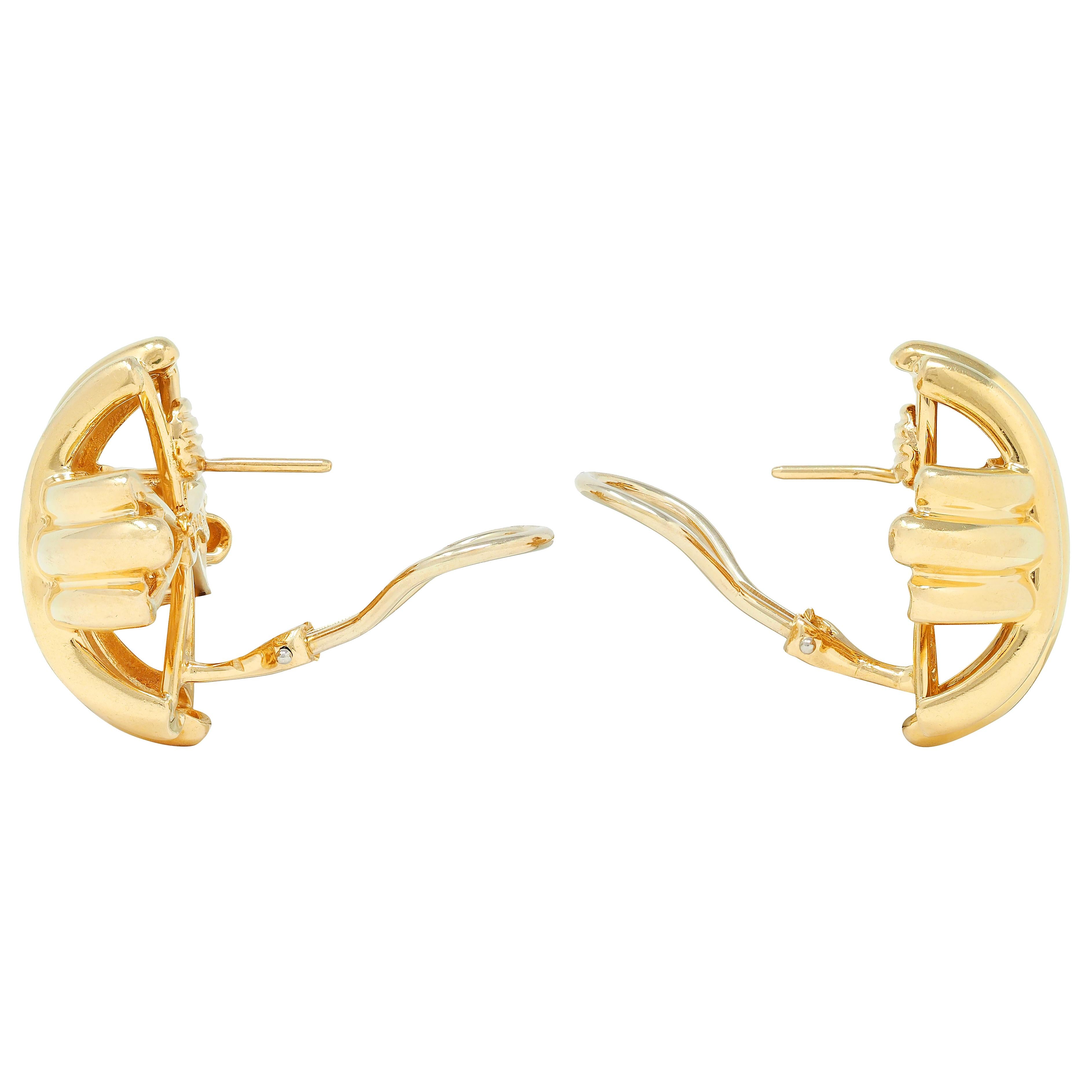 Tiffany & Co. 1990's 18 Karat Yellow Gold Vintage X Kiss Signature Earrings