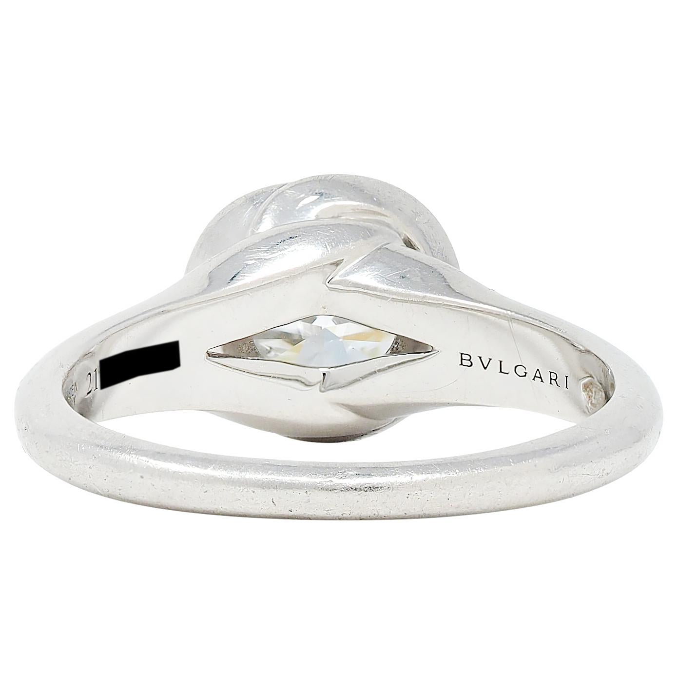Bulgari 1.71 CTW Round Brilliant Diamond Platinum Swirling Engagement Ring GIA