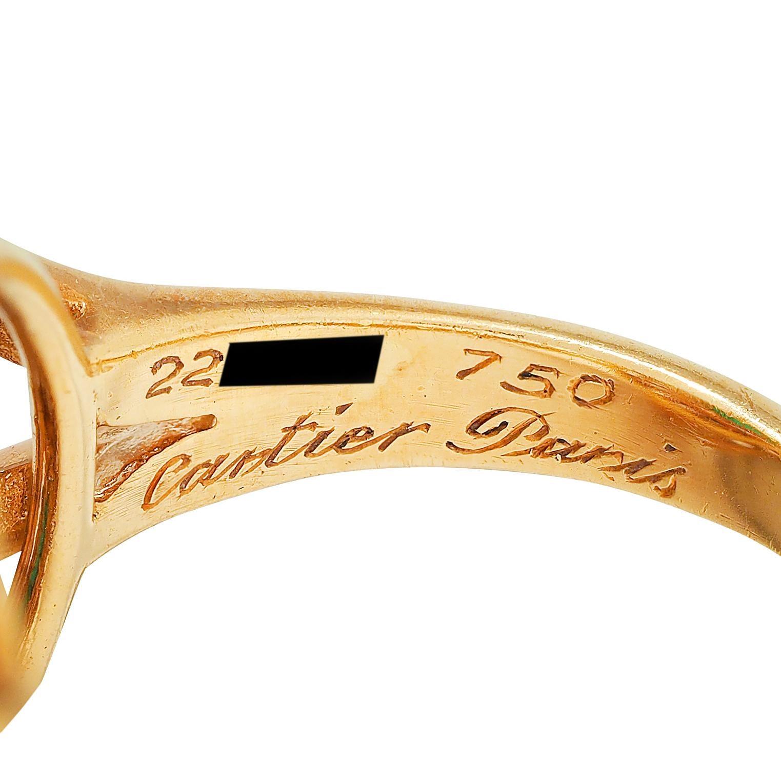 Cartier Paris 1960's Modern Cabochon Emerald Diamond 18K Gold Vintage Halo Ring