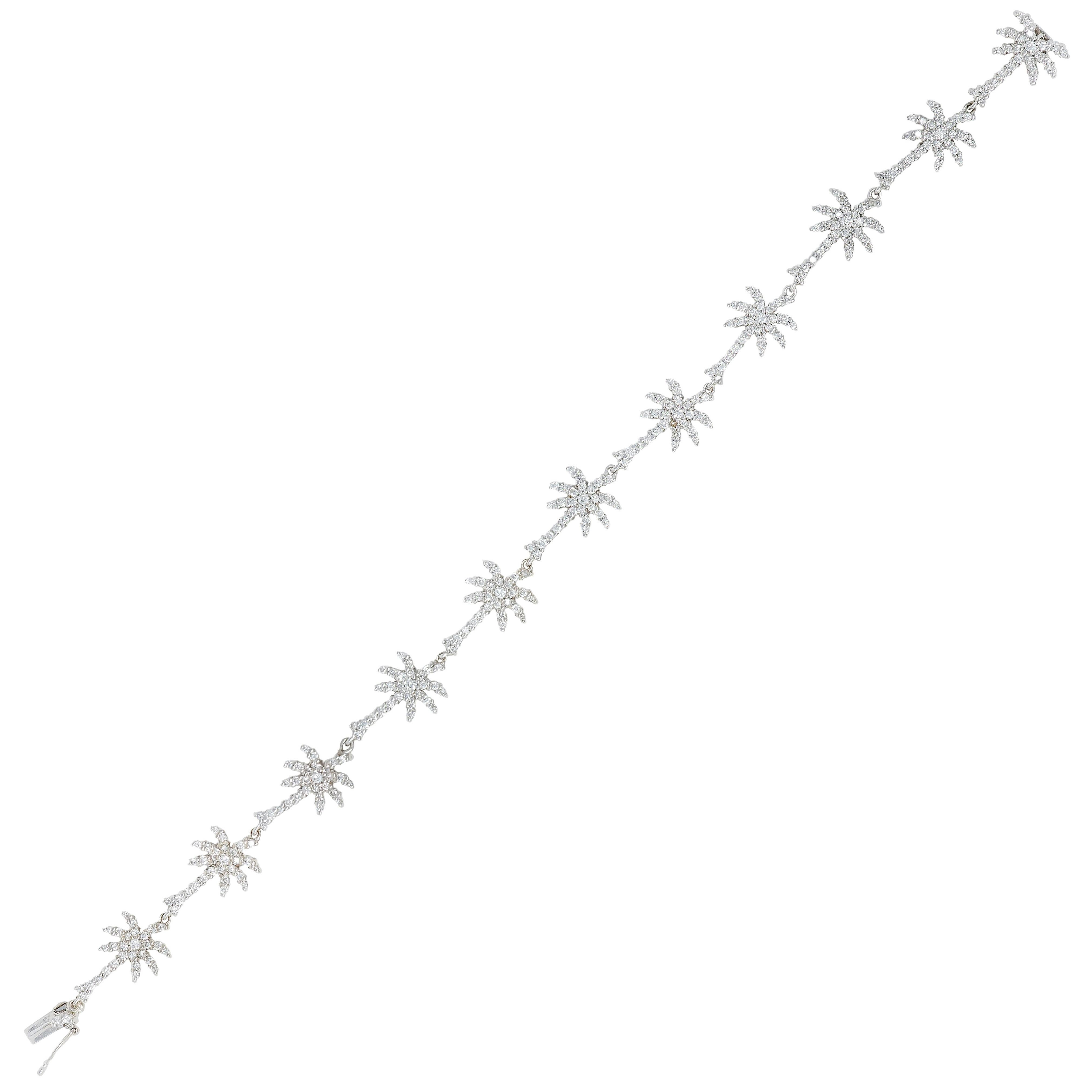 Roberto Coin Diamond 18 Karat White Gold Palm Tree Tiny Treasures Bracelet