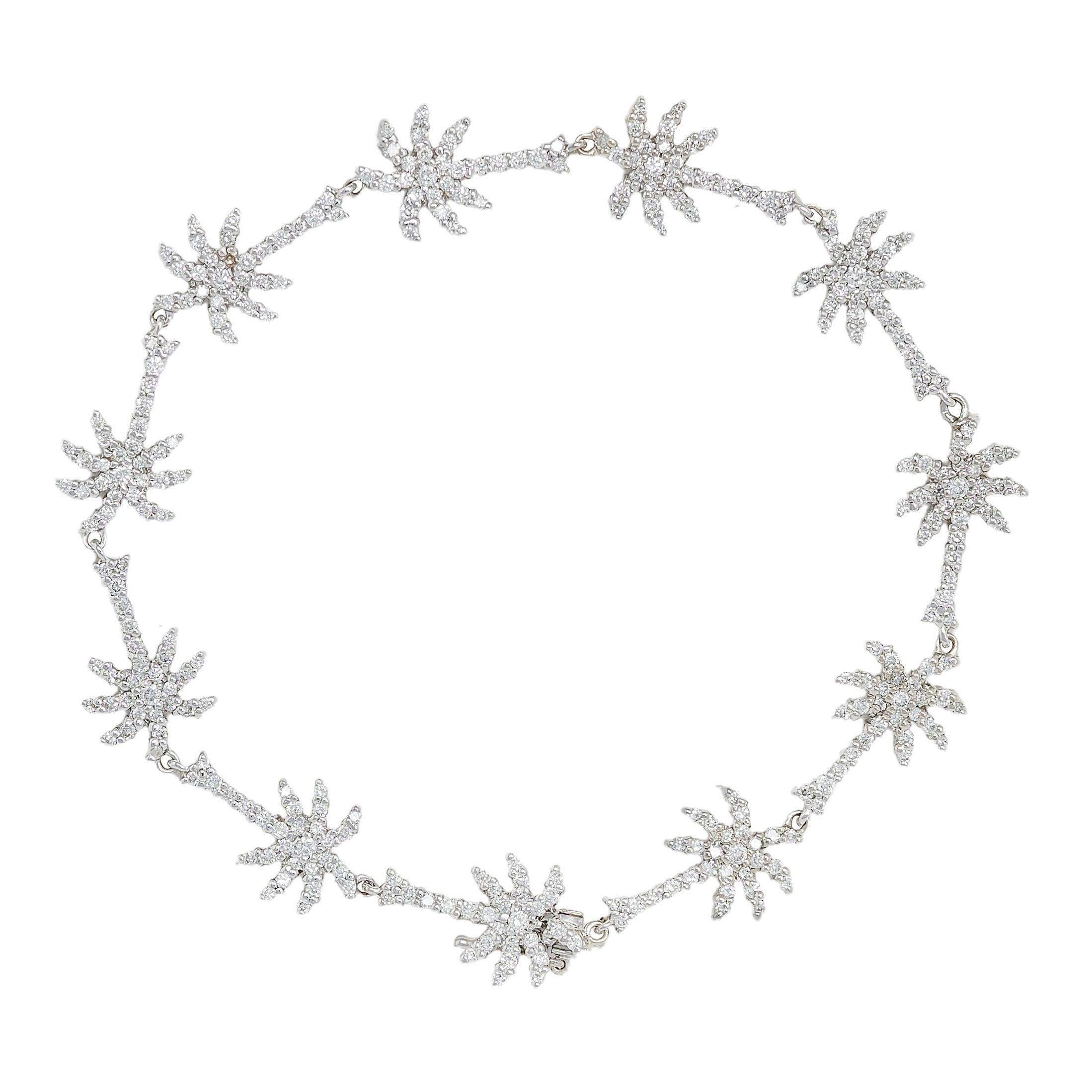 Roberto Coin Diamond 18 Karat White Gold Palm Tree Tiny Treasures Bracelet