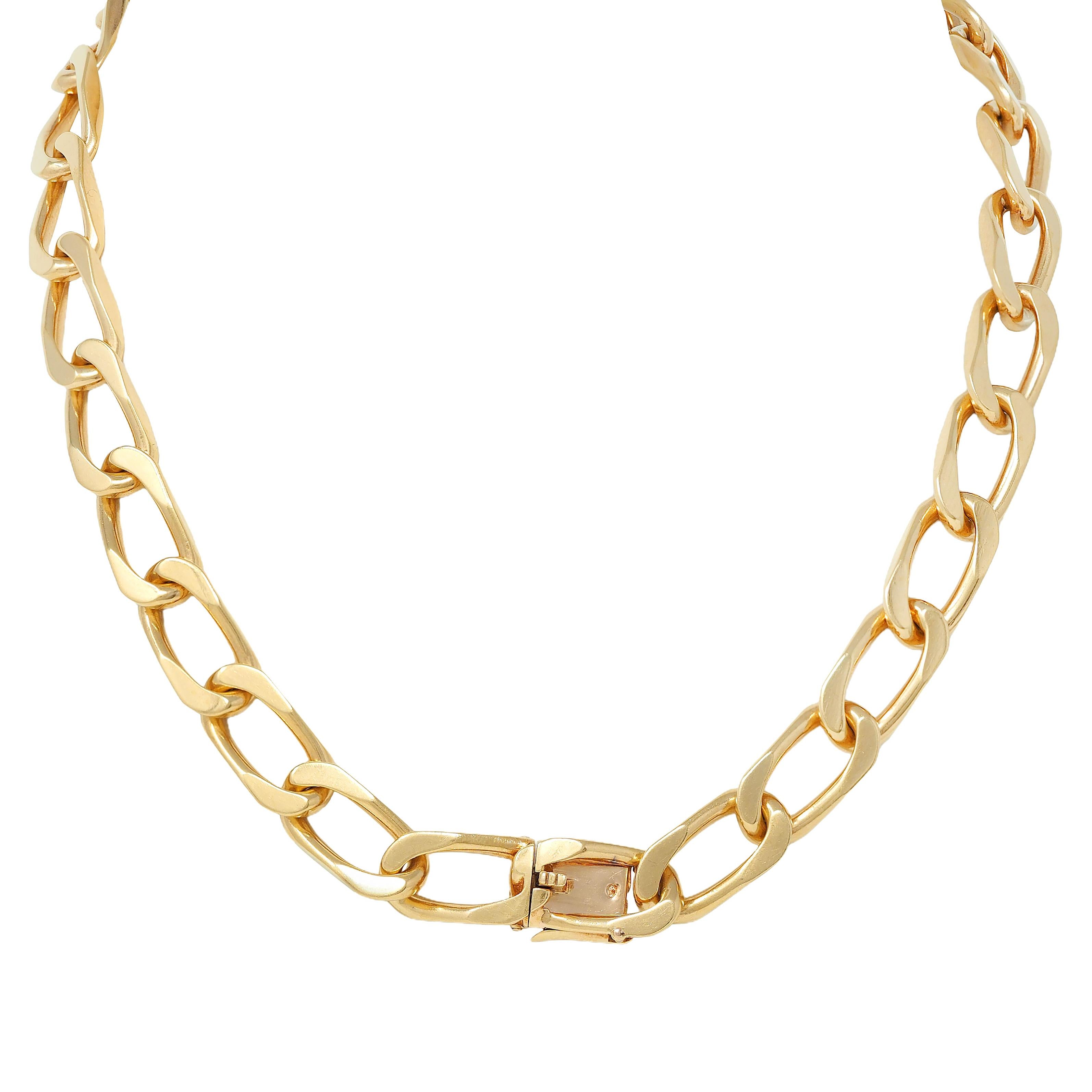 Cartier Paris 1960's Emerald Diamond 18K Yellow Gold Vintage Station Necklace