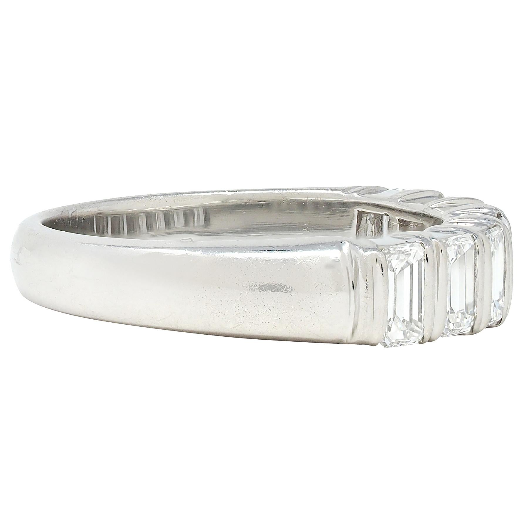 2000's Diamond Platinum Baguette Stacking Band Ring
