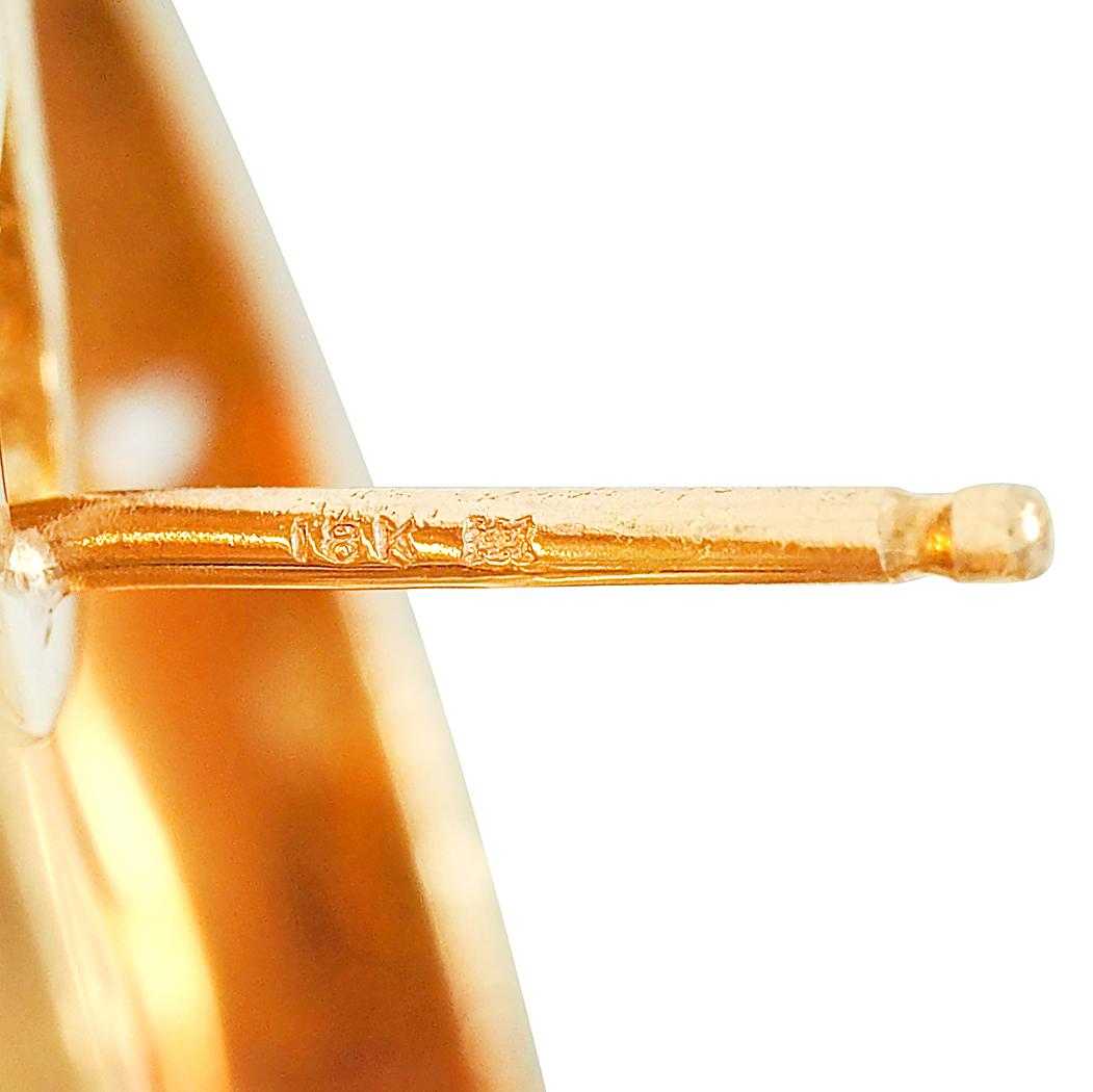 Judith Ripka 2000s Venetian Glass Diamond 18 Karat Yellow Gold Intaglio Earrings