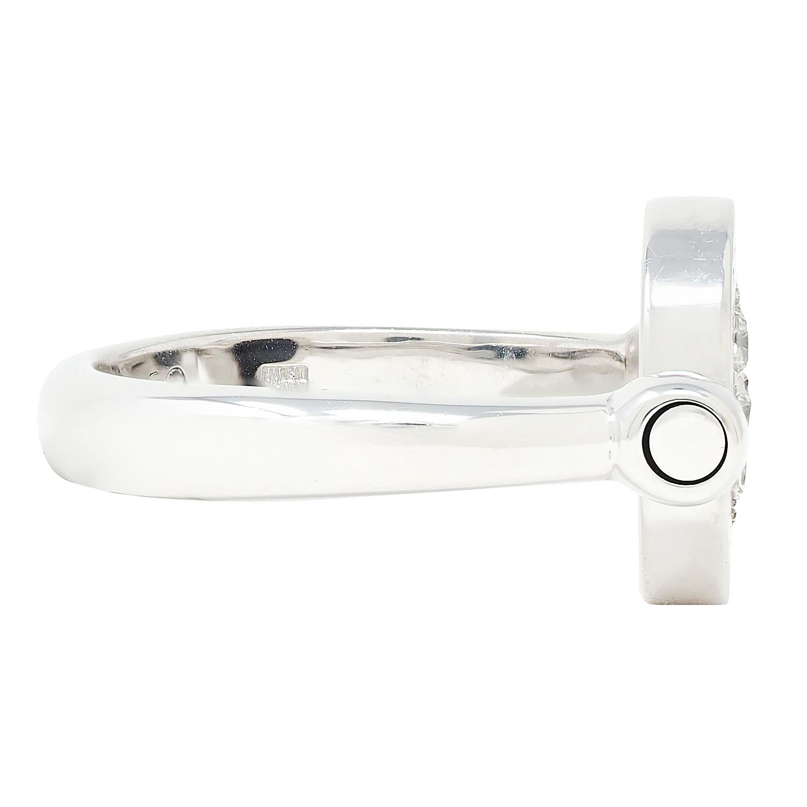 Bulgari Diamond Onyx 18 Karat White Gold Flip Signet Ring