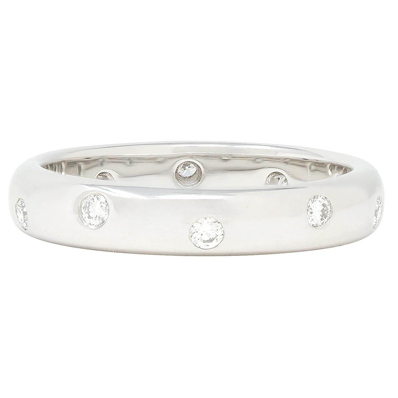 Tiffany & Co. 2000's Diamond Platinum Etoile Band Ring