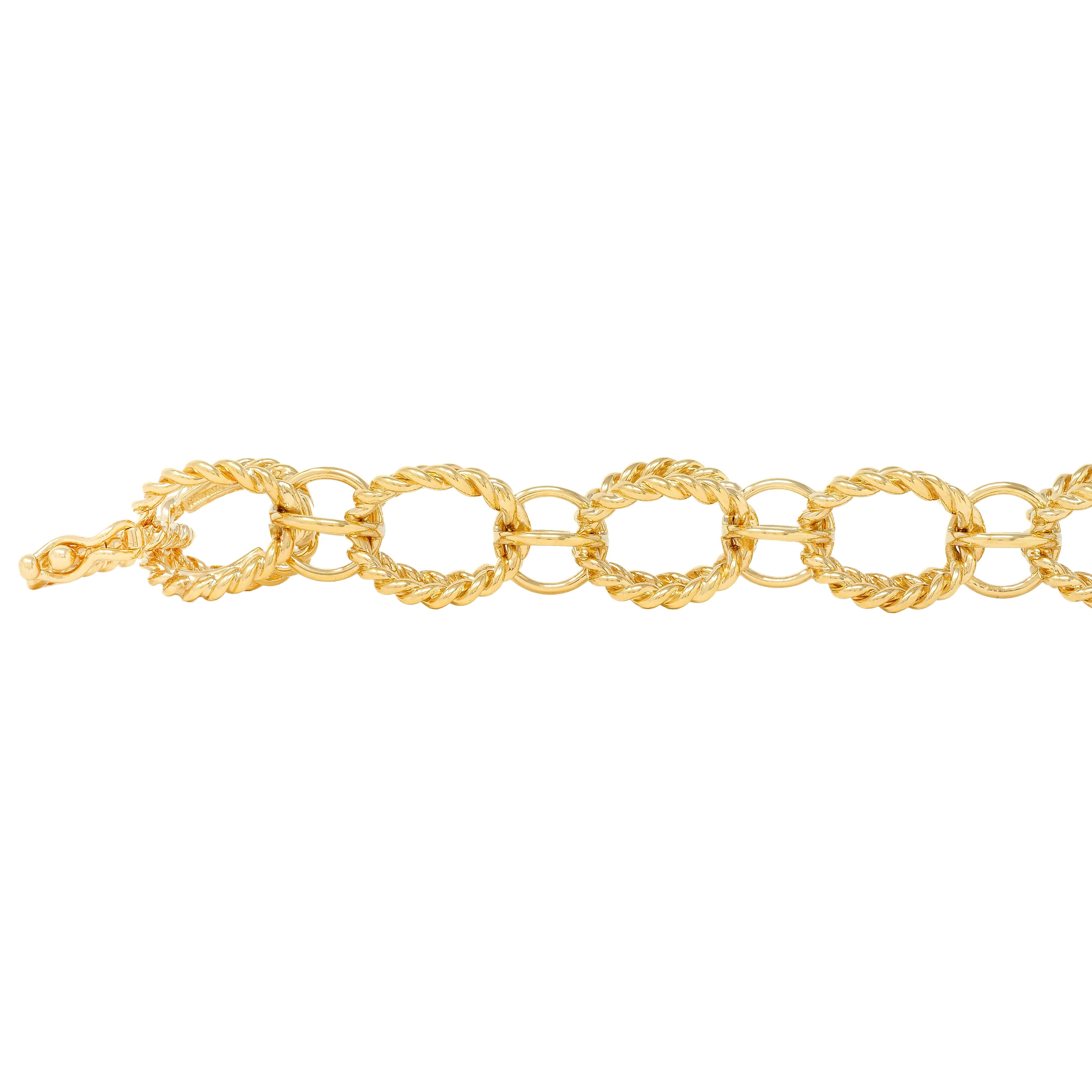Tiffany & Co. 1960's 18K Gold Twisted Rope Sphere Link Vintage Bracelet