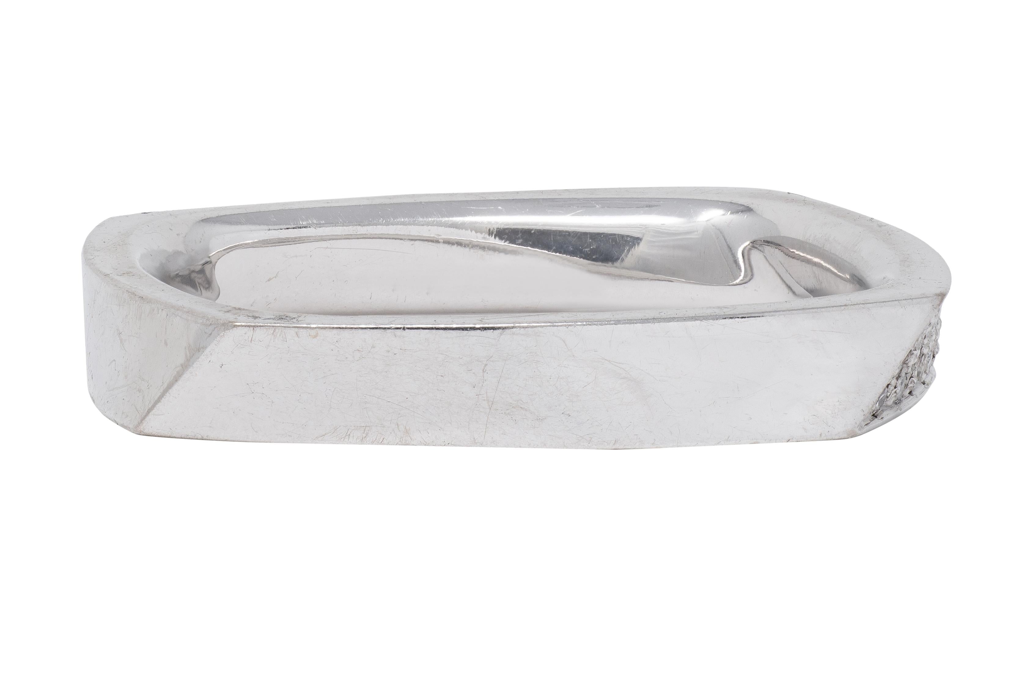 Frank Gehry Tiffany & Co. 1990's Diamond 18K White Gold Square Torque Band Ring