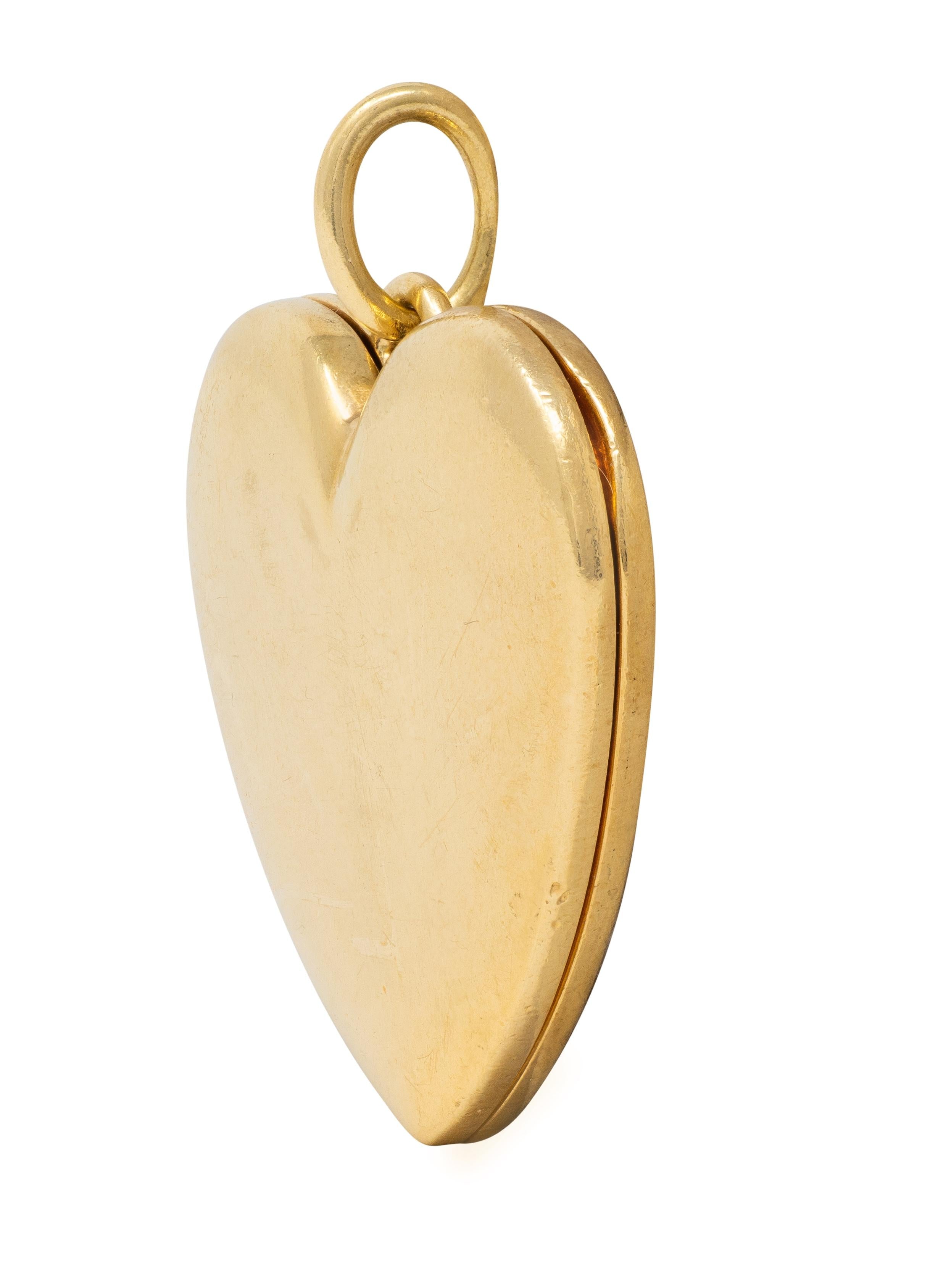 Tiffany & Co. 18 Karat Yellow Gold Vintage Heart Locket Pendant