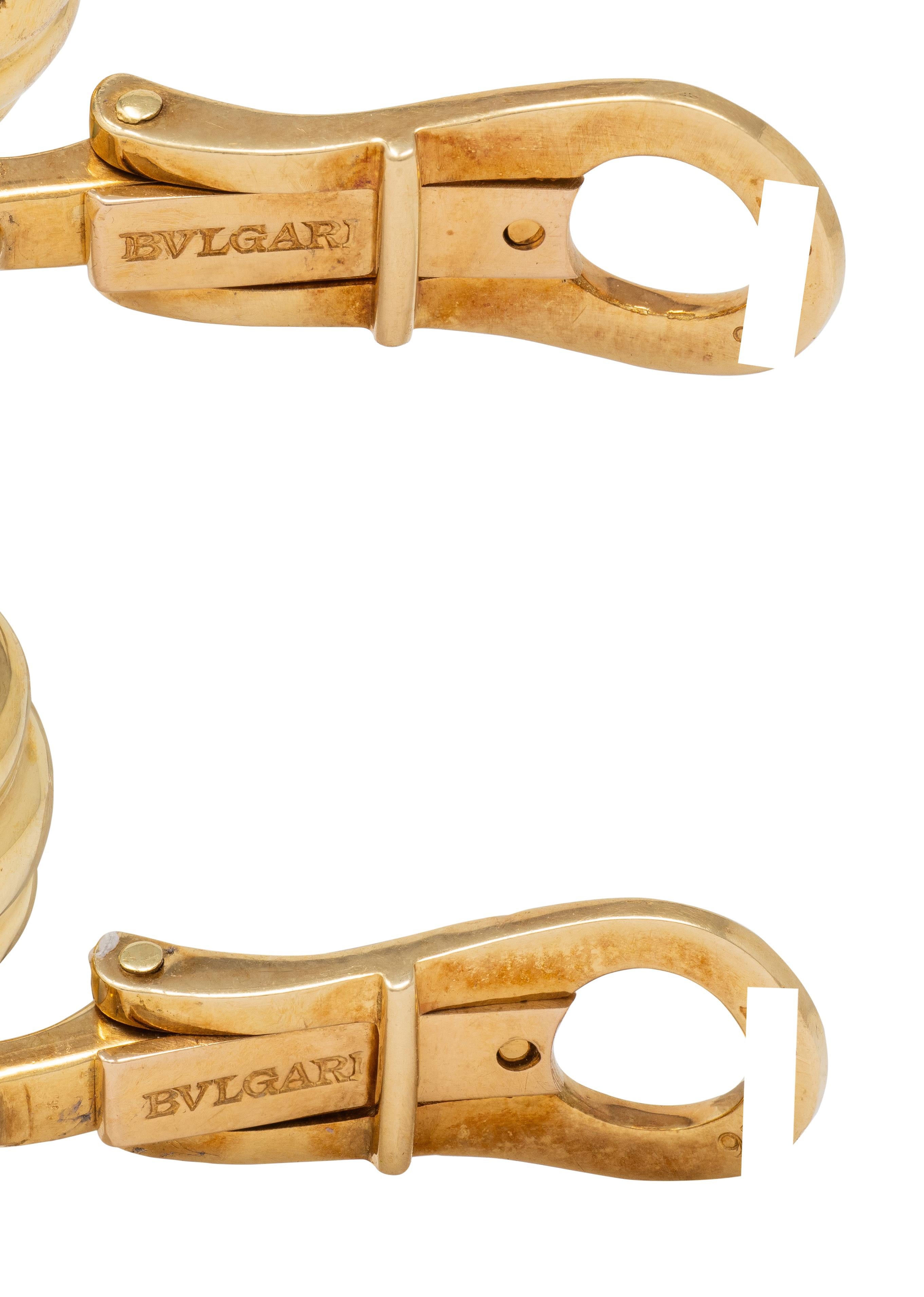 Bulgari 1980's Peridot 18 Karat Yellow Gold Vintage Spike Ear-Clip Earrings