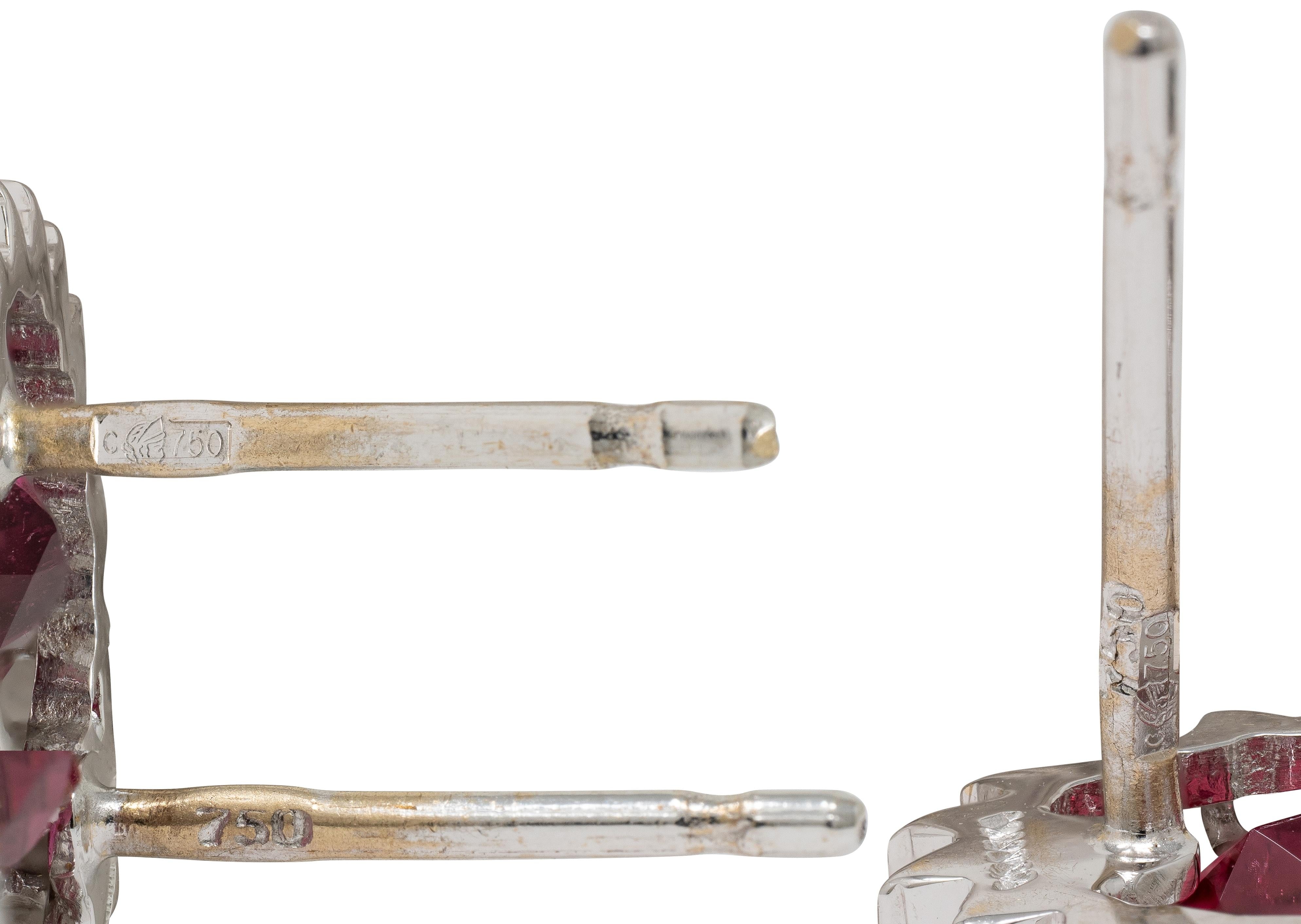 Vianna Brasil Contemporary 9.53 CTW Tourmaline Diamond 18K Gold Drop Earrings