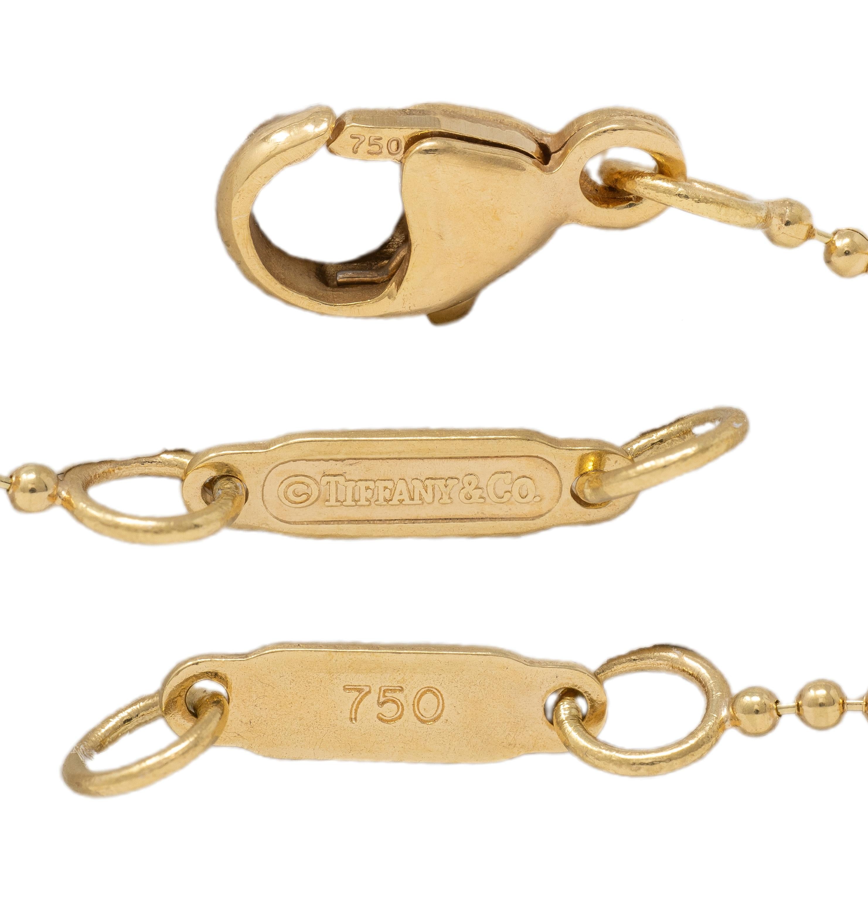 Tiffany & Co. 1990's 18 Karat Yellow Gold 1837 Loop Vintage Pendant Necklace