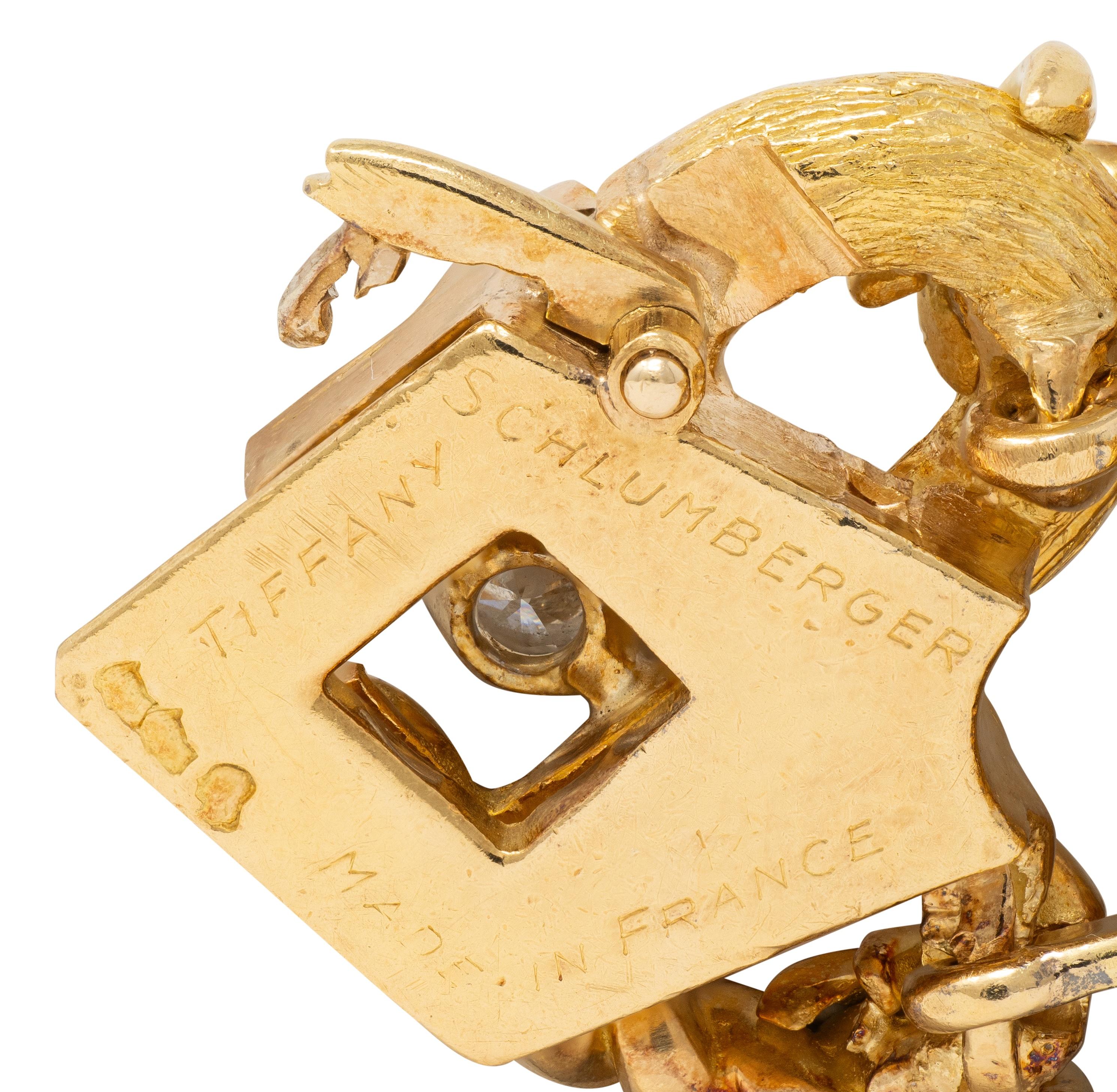 Jean Schlumberger Tiffany & Co. French 1960's Diamond 18K Gold Vintage Bracelet