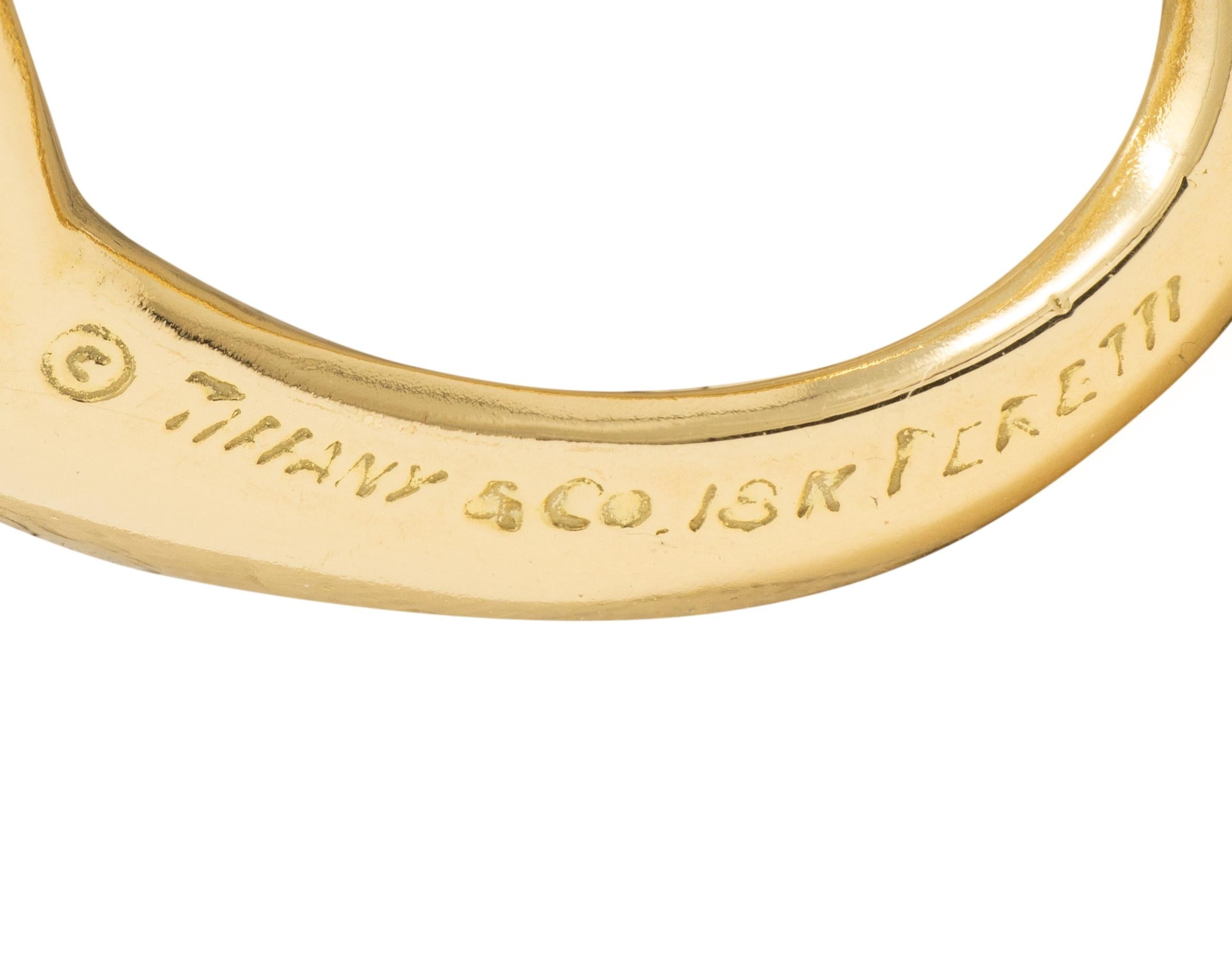 Elsa Peretti Tiffany & Co. 18 Karat Yellow Gold Open Heart Pendant Necklace