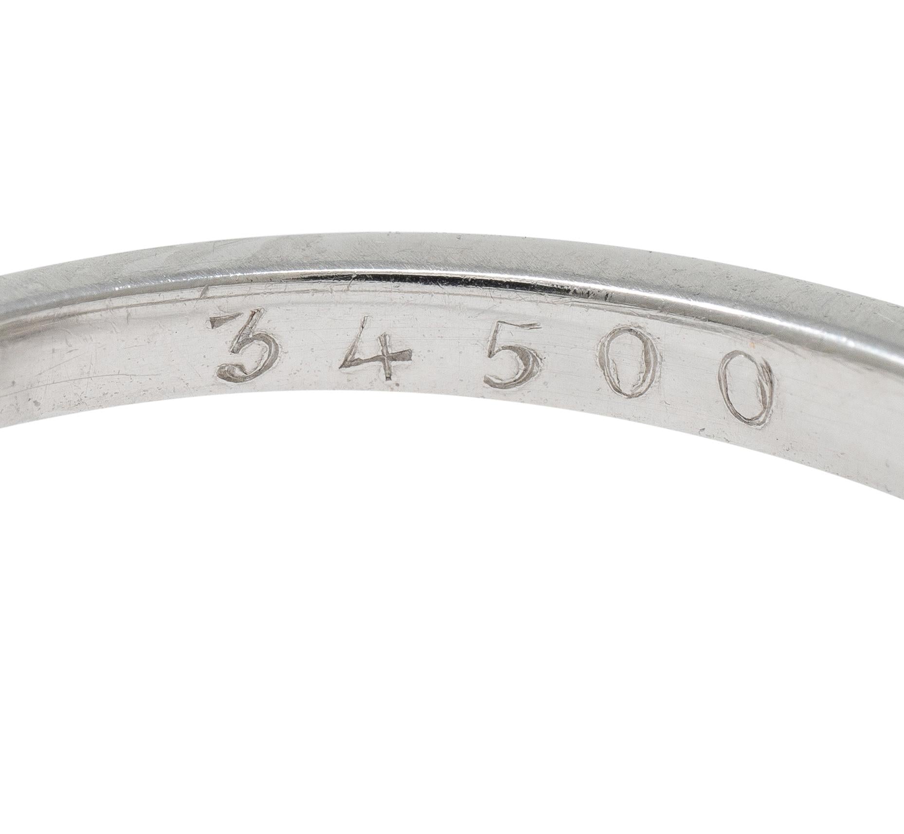 French Art Deco 5.12 CTW Diamond Platinum Foliate Vintage Engagement Ring GIA