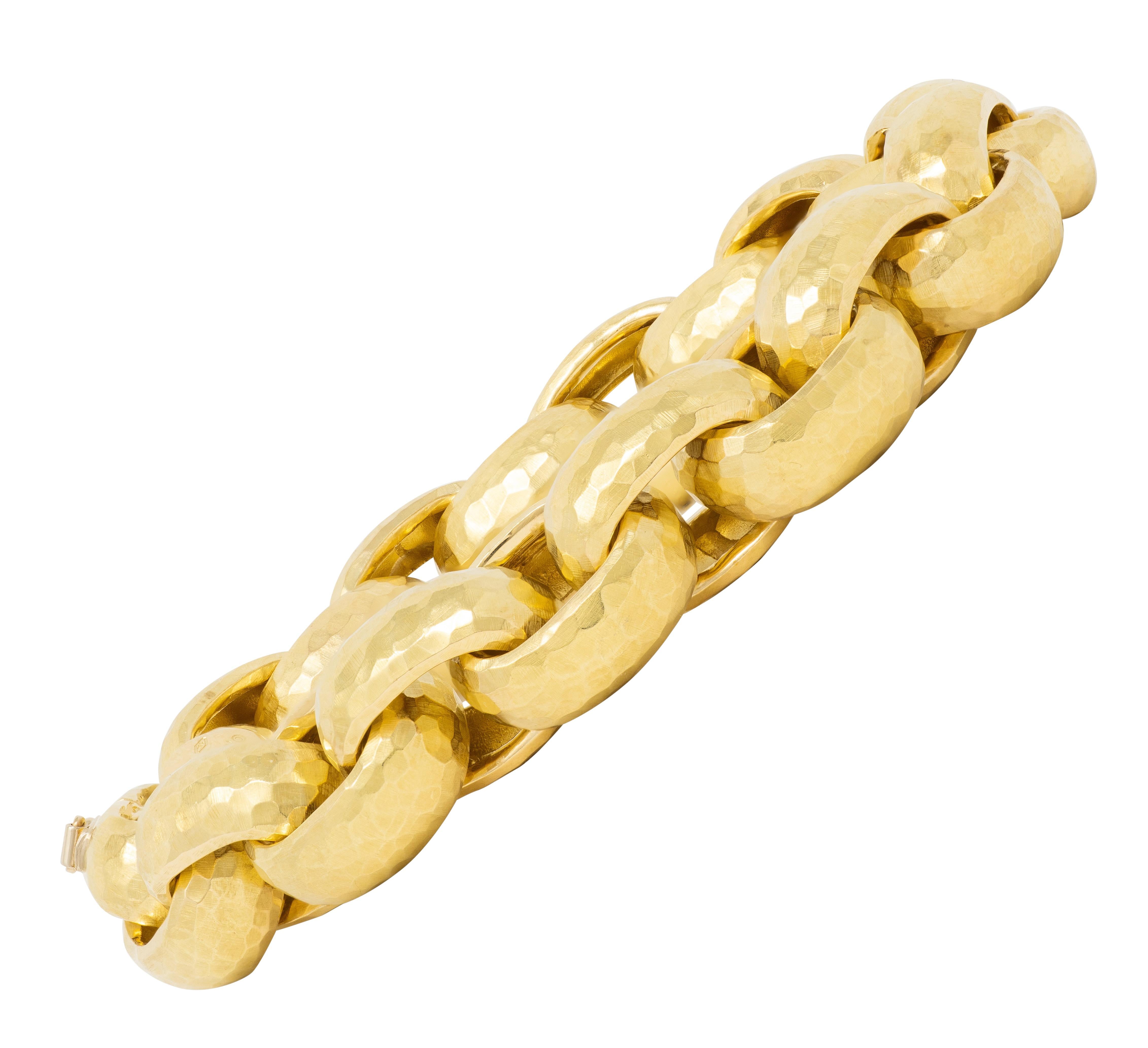 Paloma Picasso Tiffany & Co. 1980's Vintage 18K Gold Hammered Link Bracelet