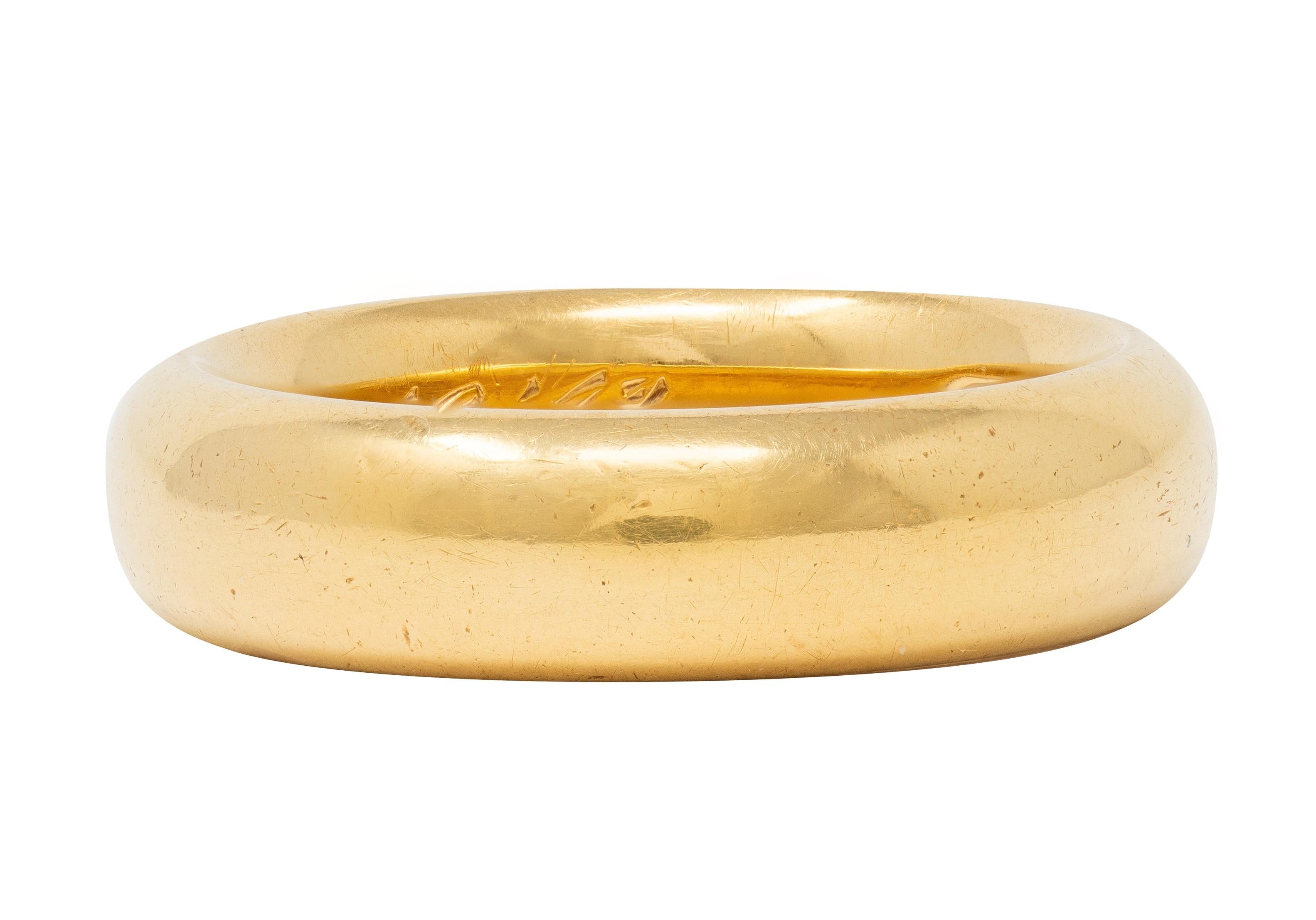 1873 18 Karat Yellow Gold Vintage Wide Wedding Band Ring