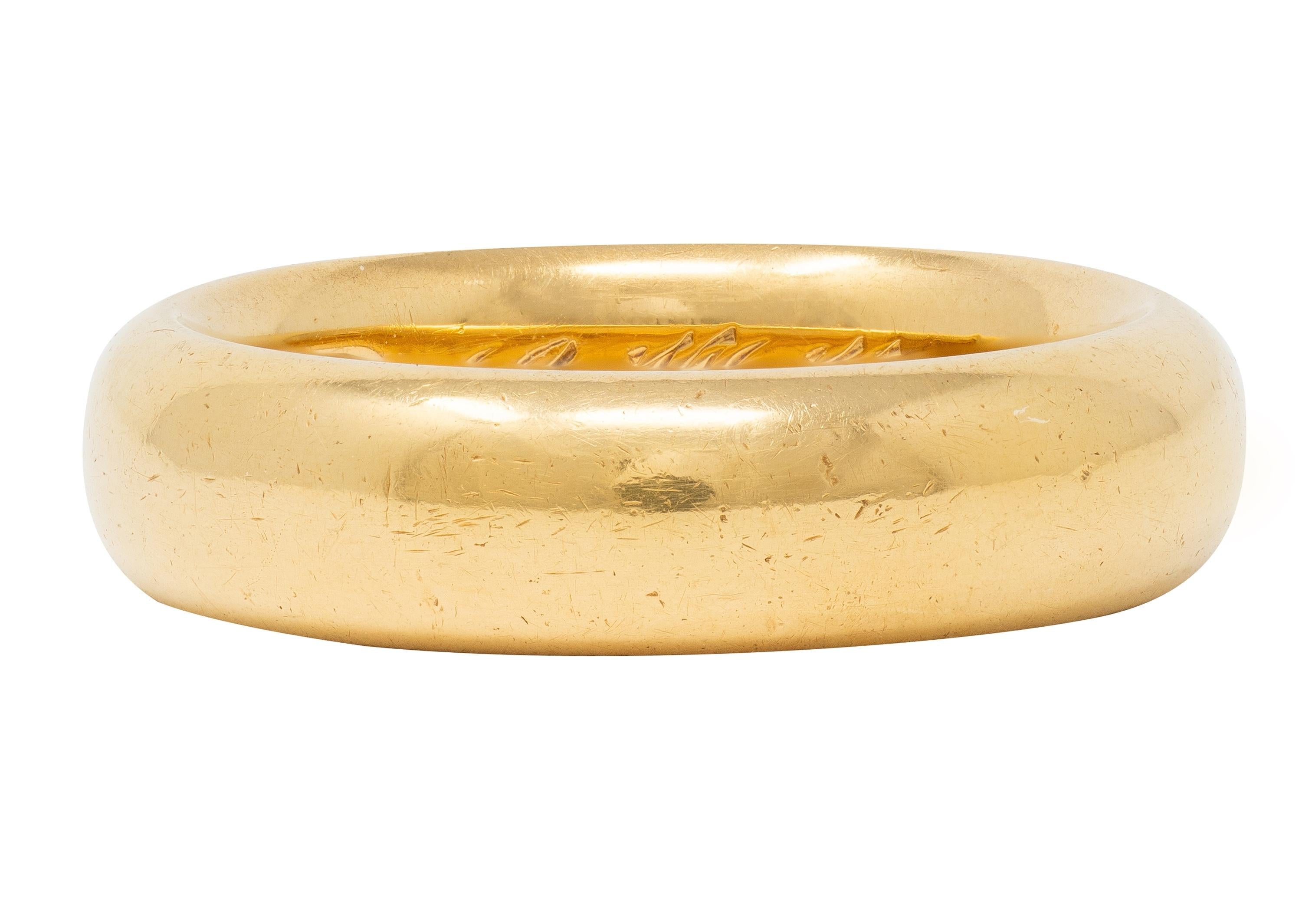 1873 18 Karat Yellow Gold Vintage Wide Wedding Band Ring