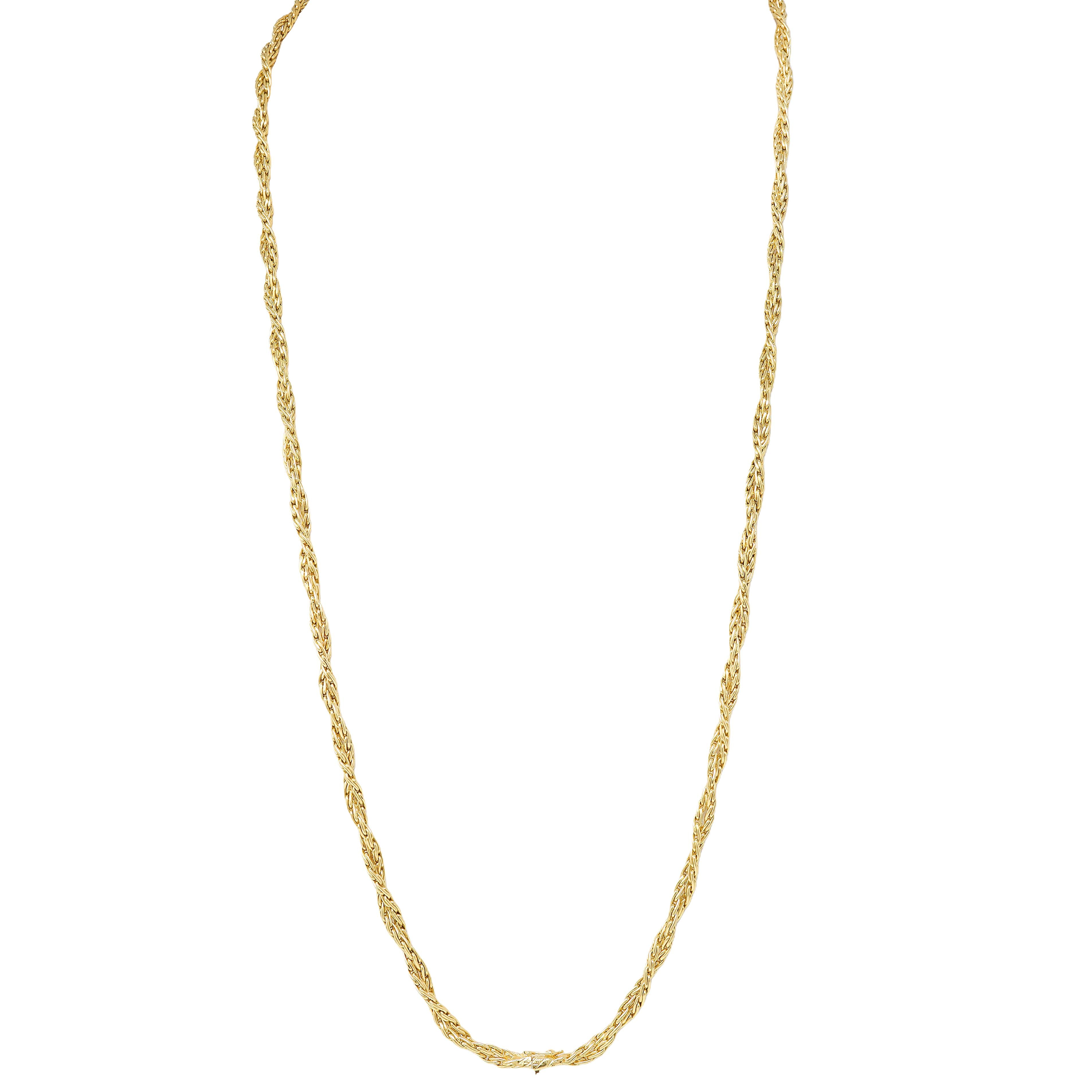 Buccellati 1970's 18 Karat Yellow Gold Vintage Twisted Rope Chain Necklace